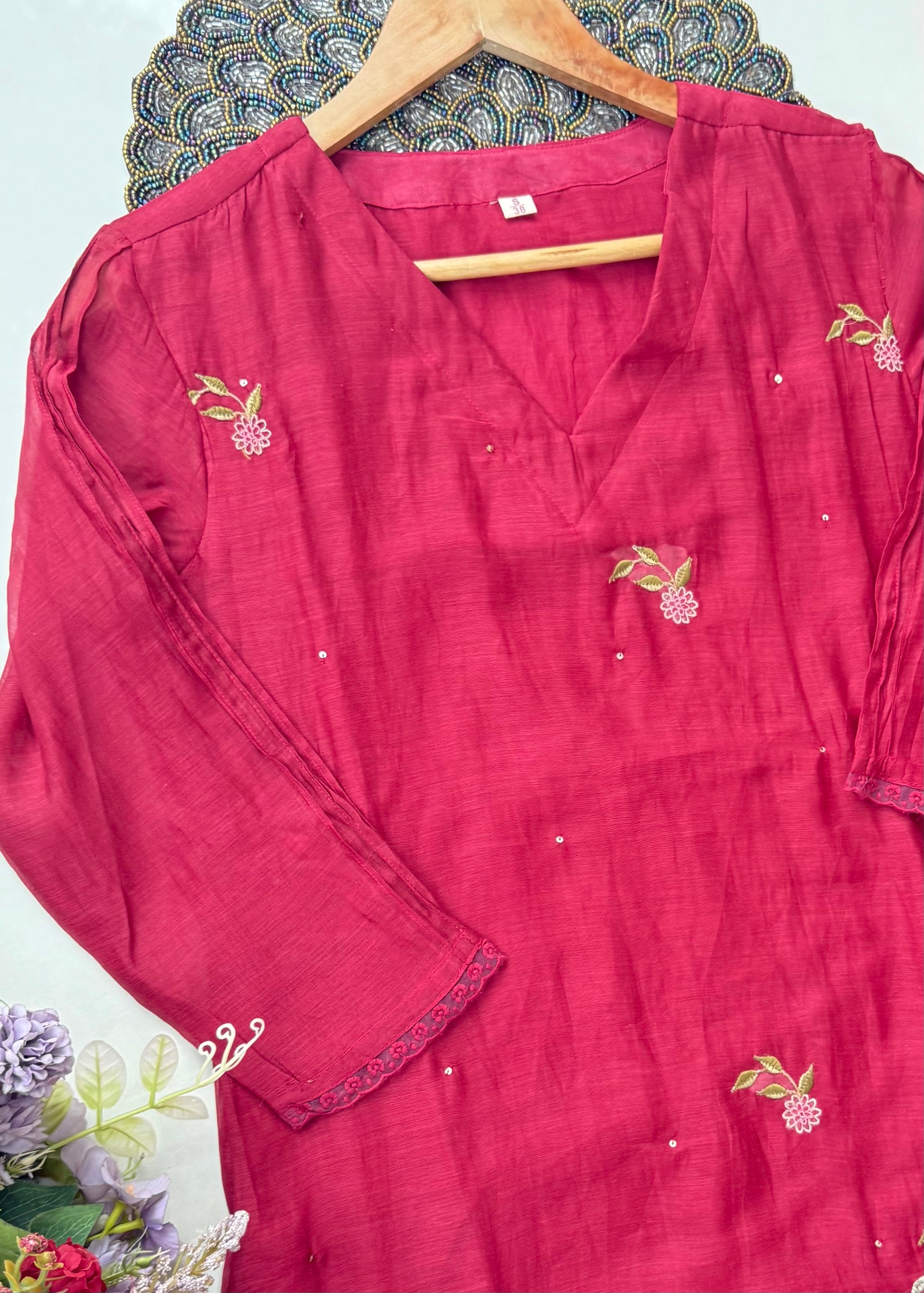 “EKTA” Beautiful premium Mul Chanderi A line suit set