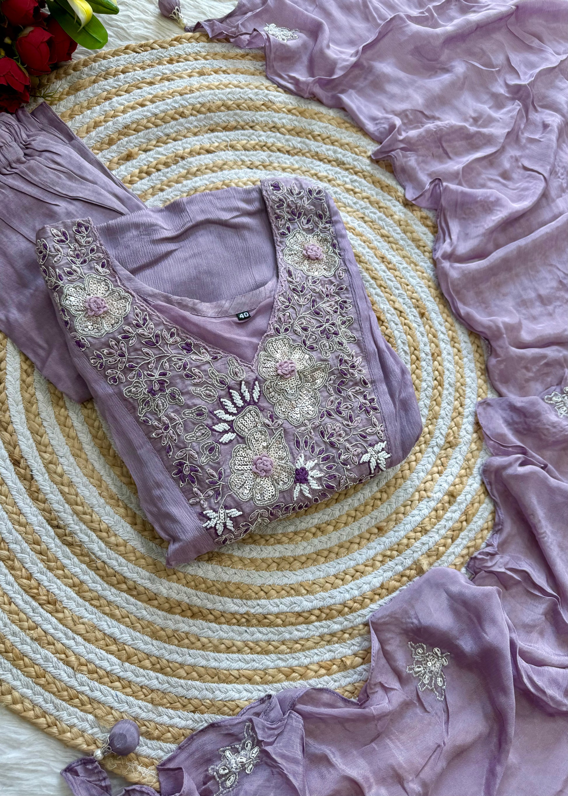 “OLIVIA” Handcrafted Chinnon a line anarkali dress 🛍️