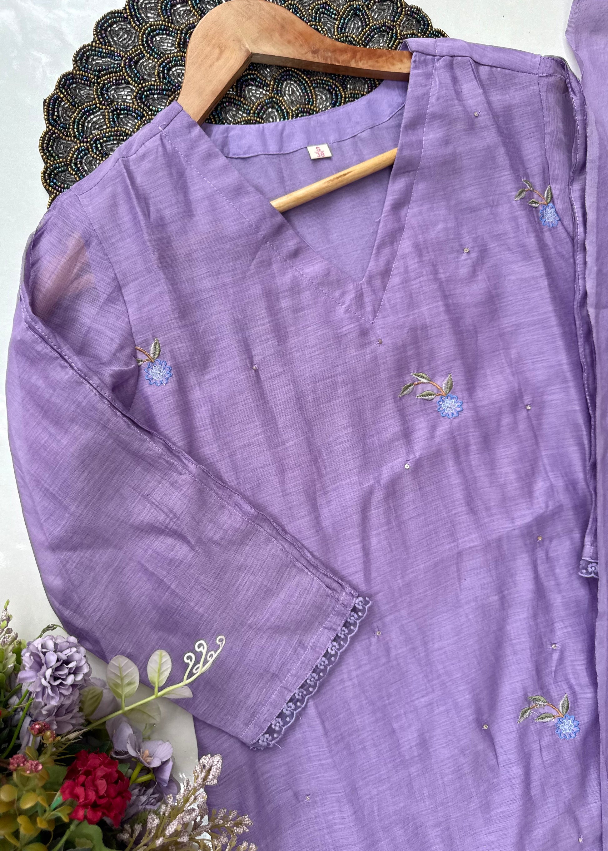 “EKTA” Beautiful premium Mul Chanderi A line suit set