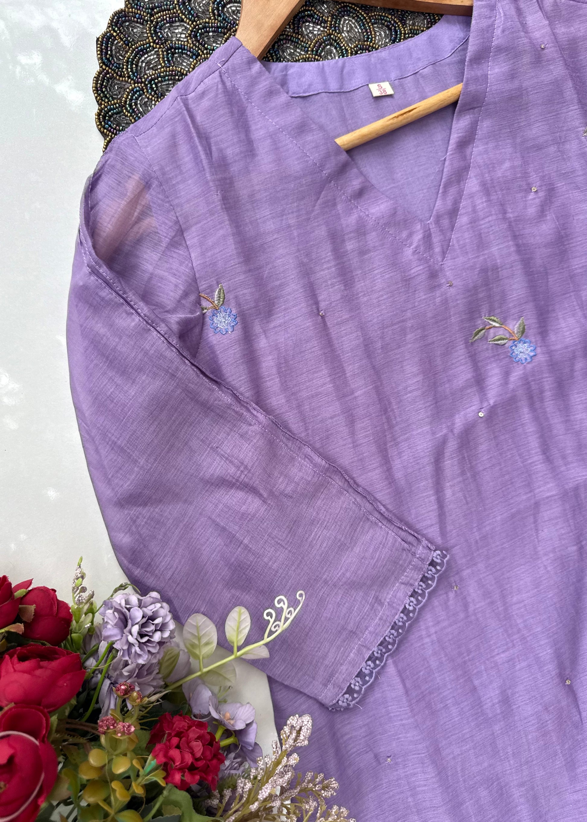 “EKTA” Beautiful premium Mul Chanderi A line suit set