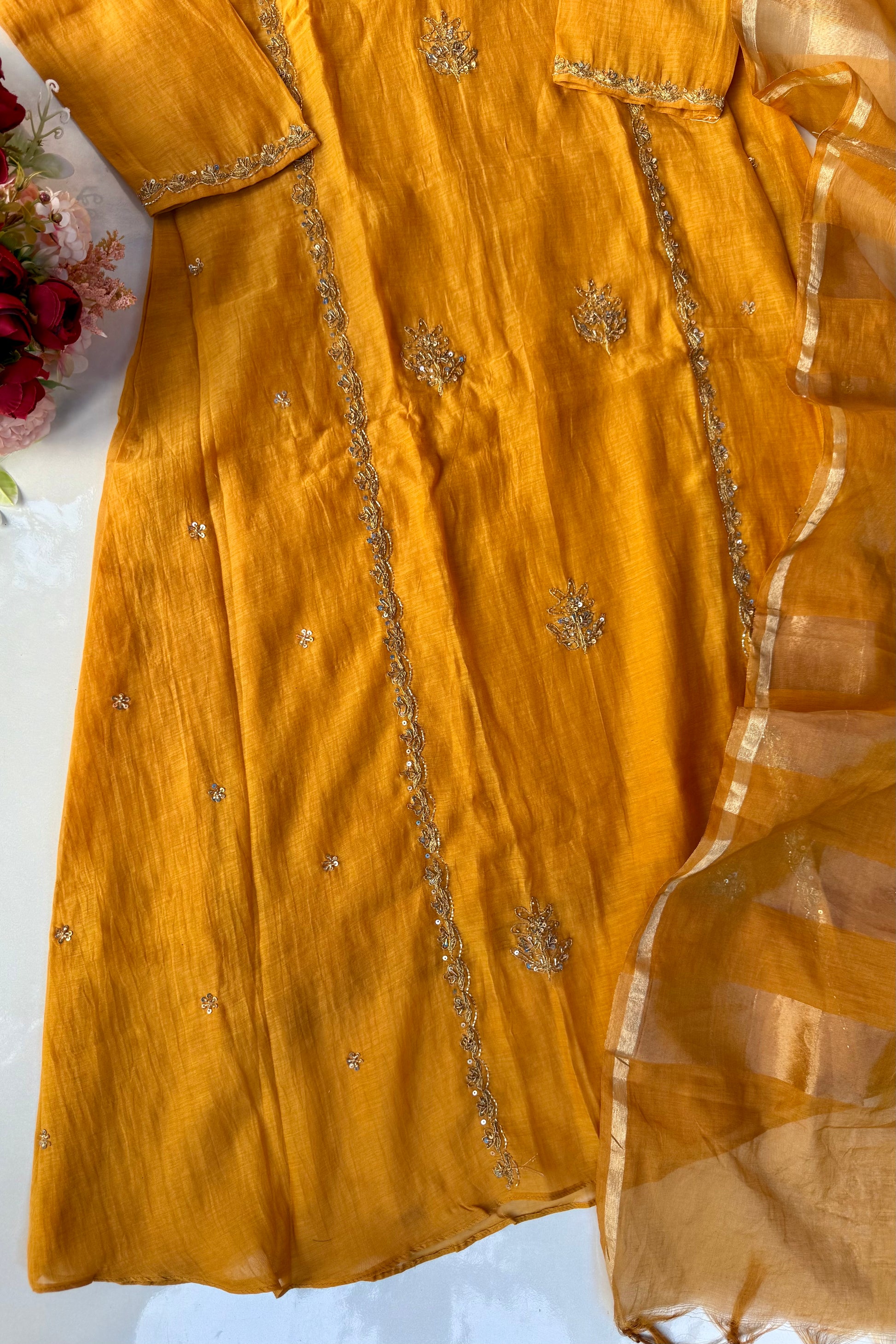 “Ujjwal” Trending Mul Chanderi A Line Suit set 🛍️