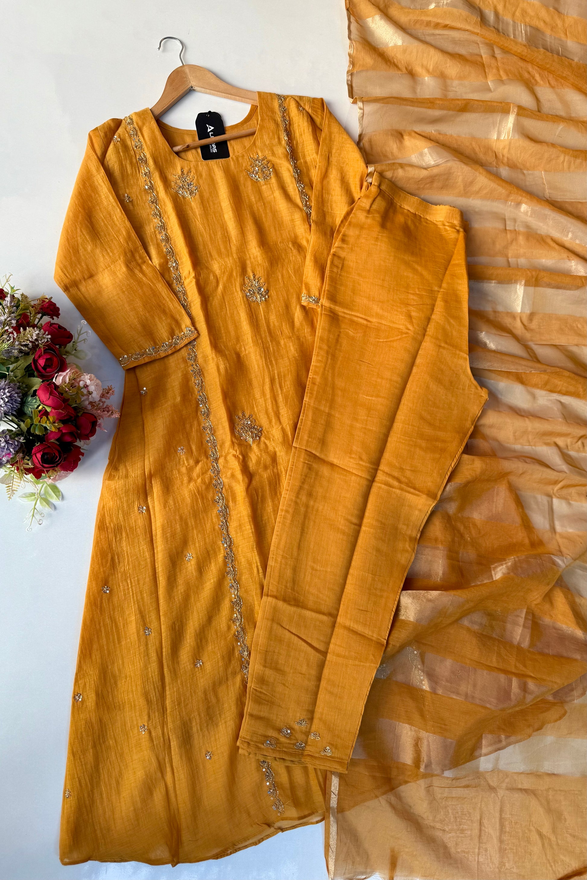 “Ujjwal” Trending Mul Chanderi A Line Suit set 🛍️