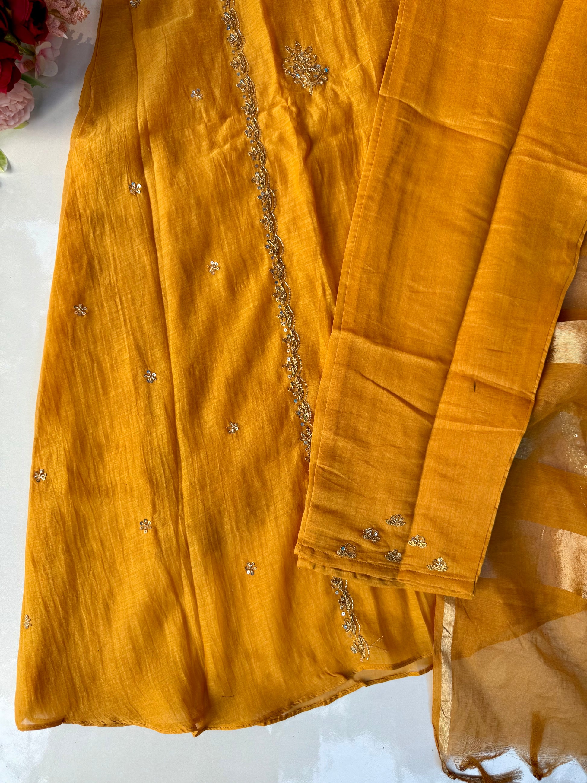 “Ujjwal” Trending Mul Chanderi A Line Suit set 🛍️