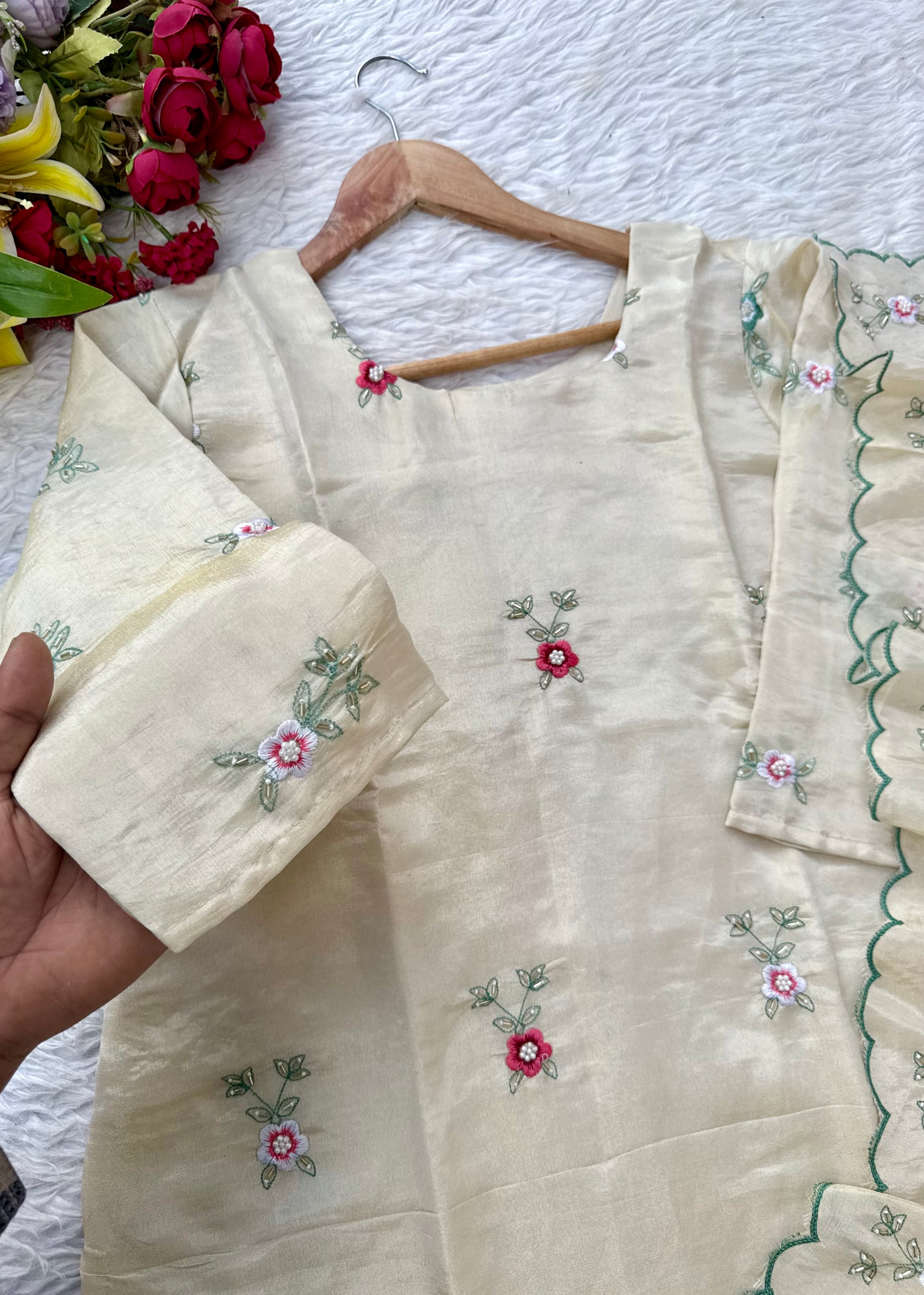 “SOPHIA” A very beautiful Tissue silk kurta set