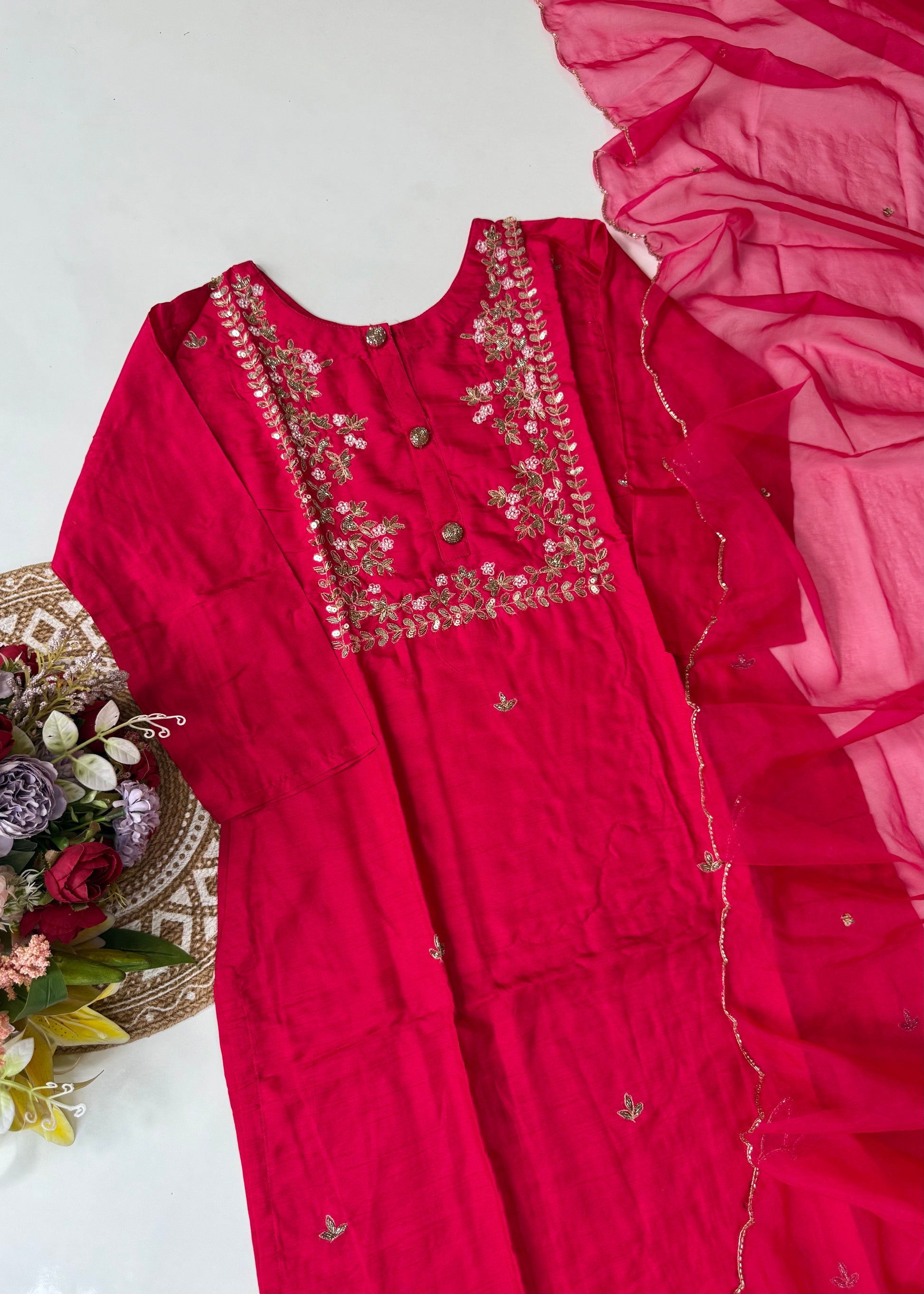 “Jaya” Graceful Dola Silk Handwork Suit Set ✨