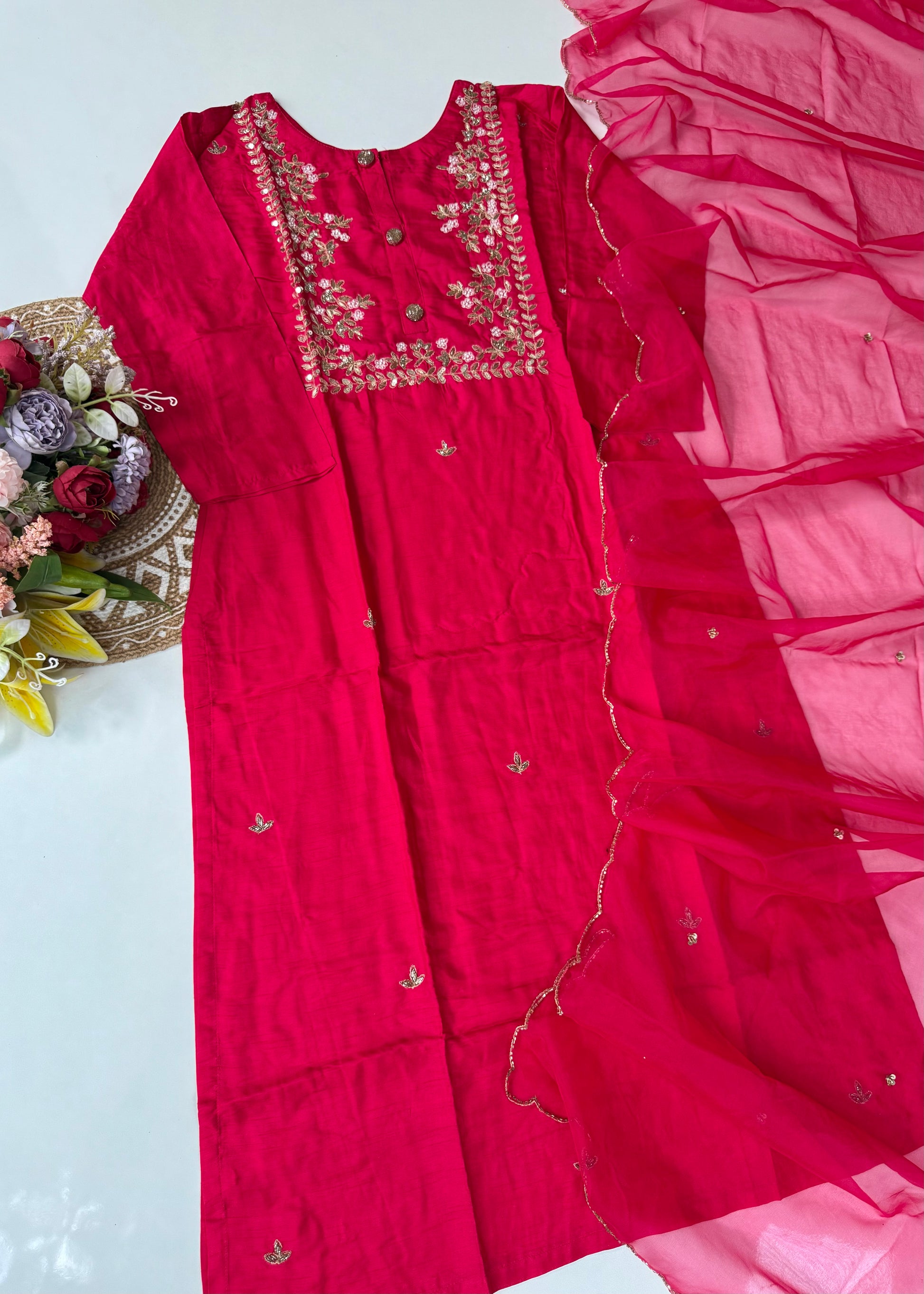 “Jaya” Graceful Dola Silk Handwork Suit Set ✨