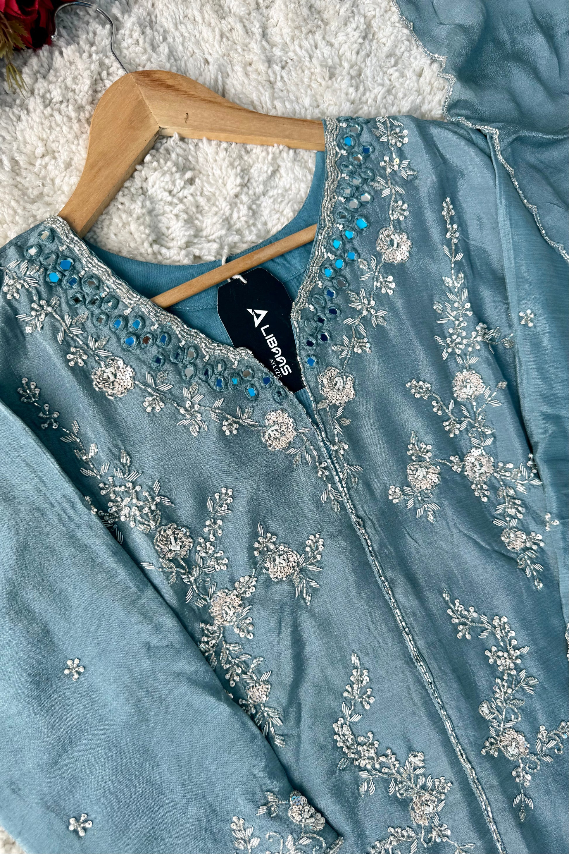 ✨Ruby - Premium Chinnon Slit Kurti Sharara set