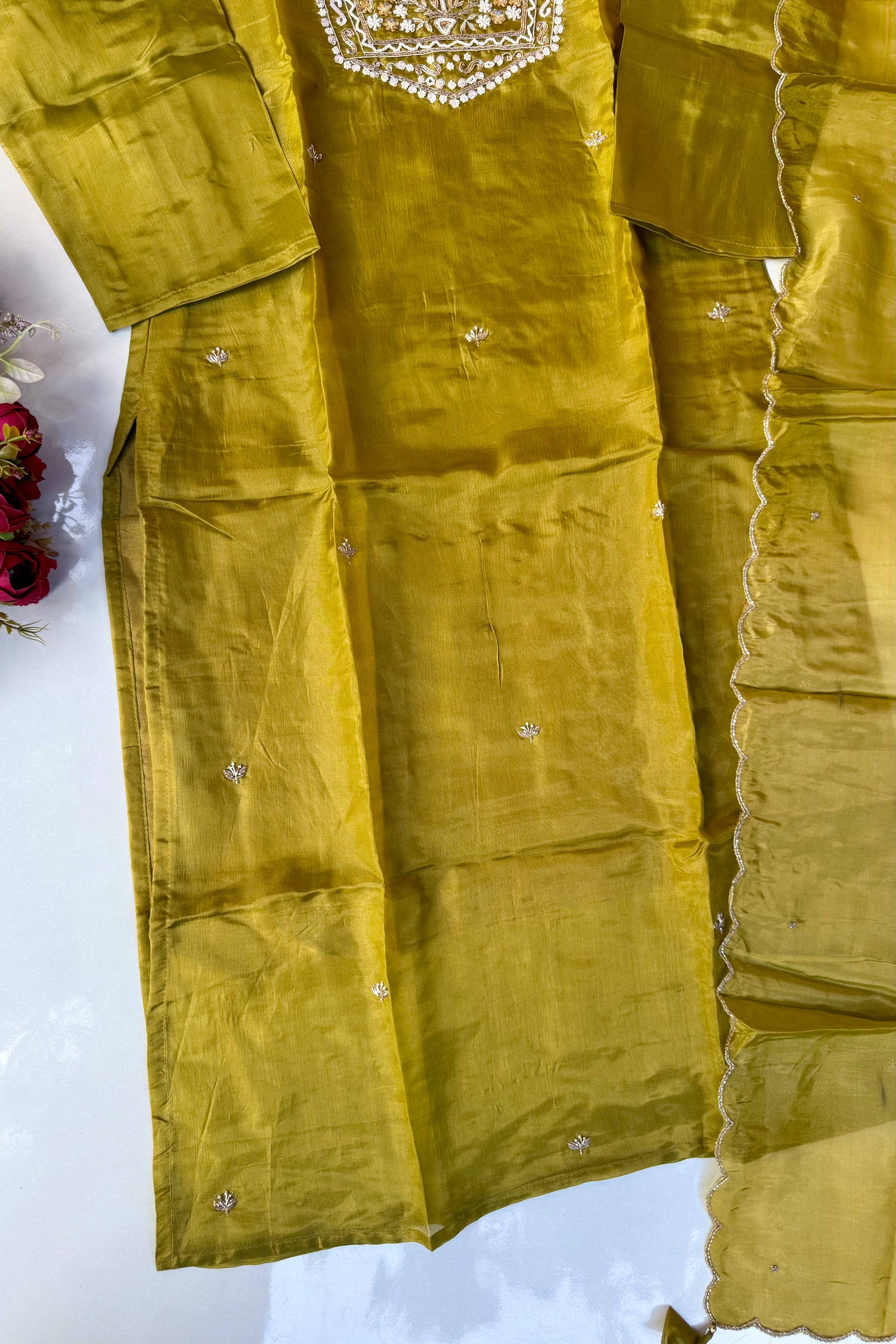 “Shama” Beautiful party wear Tissue silk kurta set