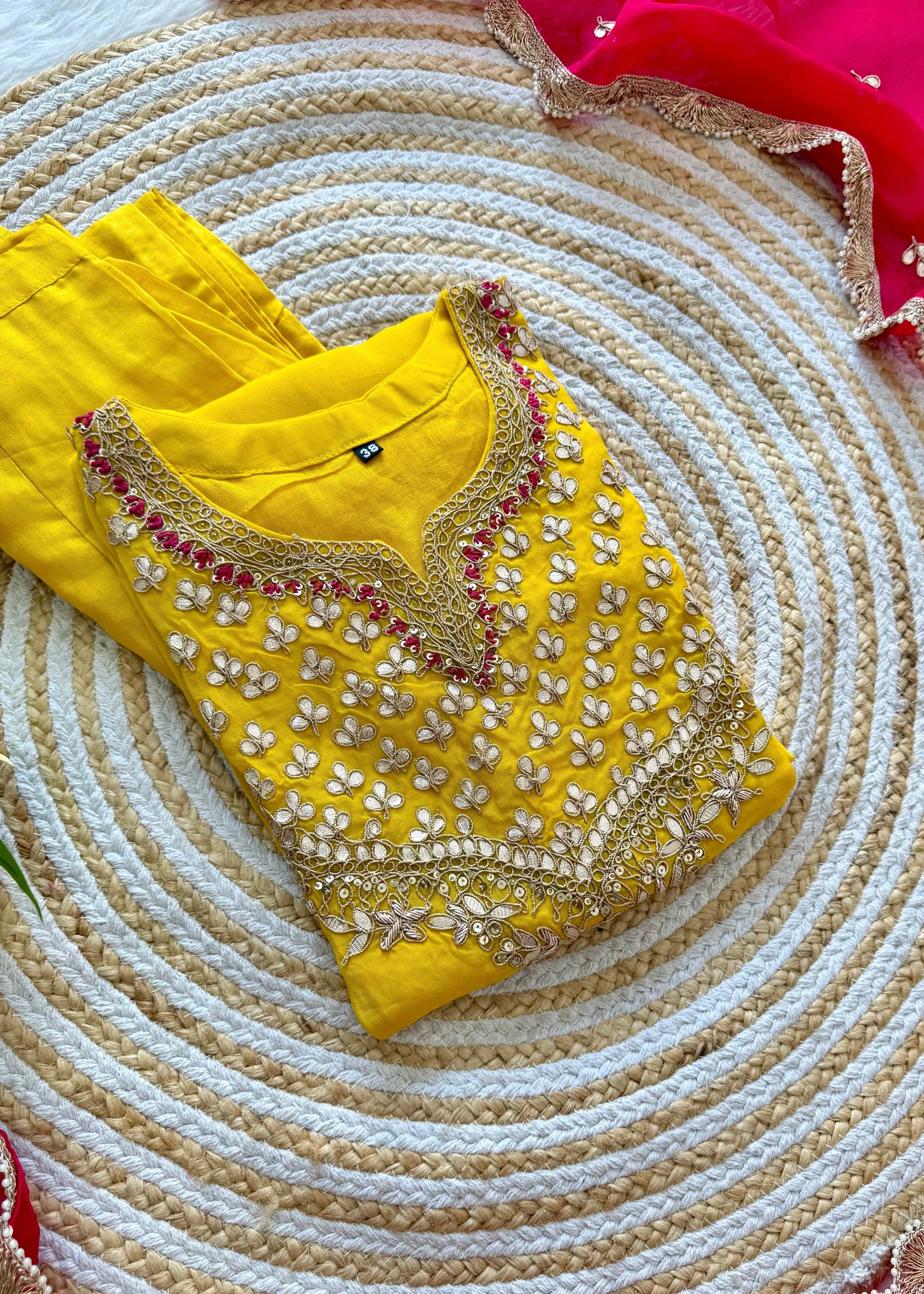 "SAHAL" Beautiful Gota Patti and sequence heavy work set