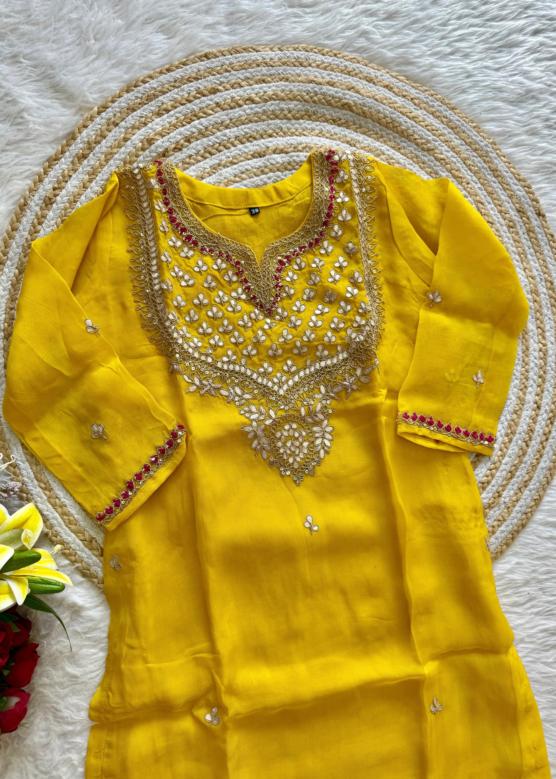 "SAHAL" Beautiful Gota Patti and sequence heavy work set