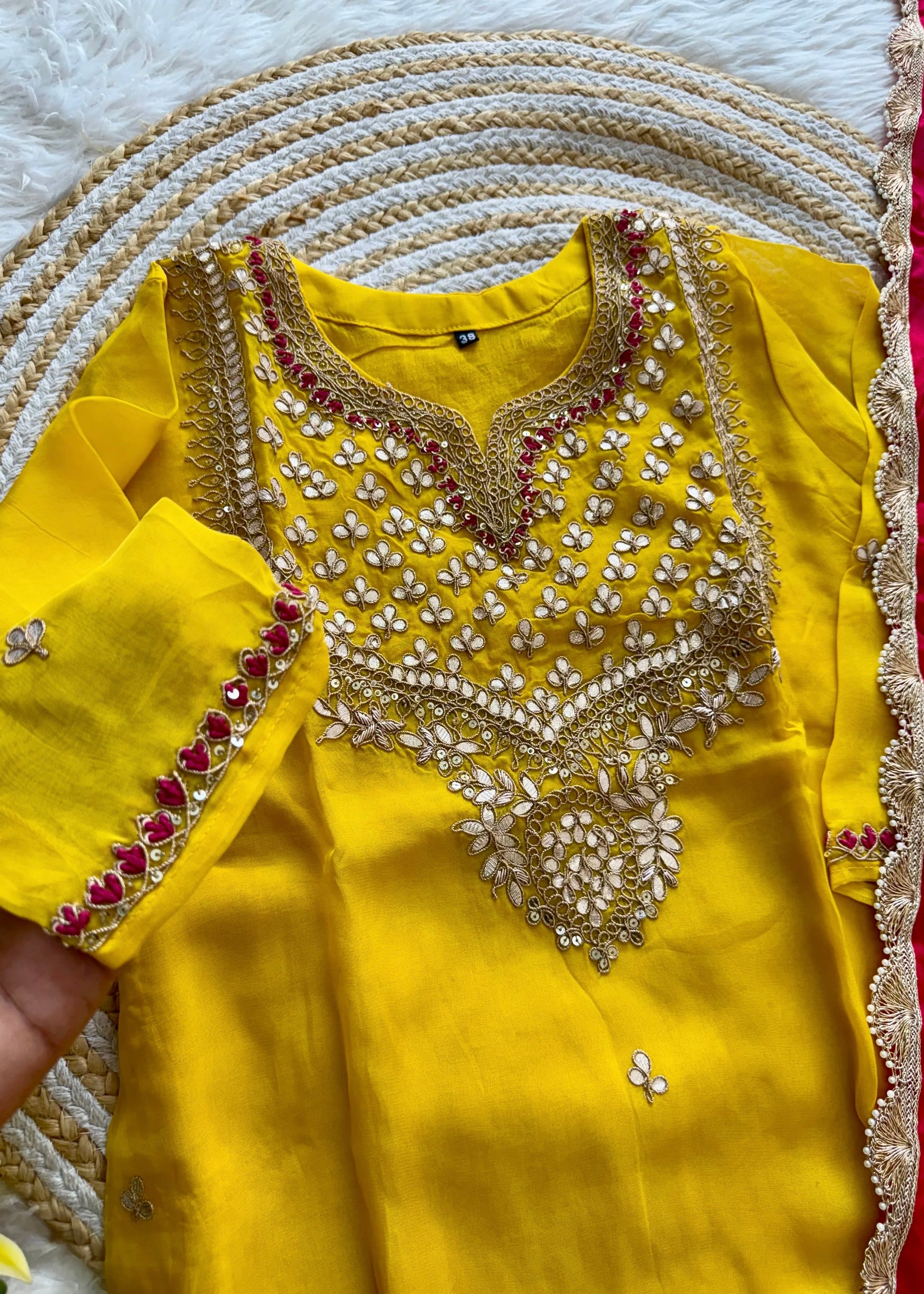 "SAHAL" Beautiful Gota Patti and sequence heavy work set