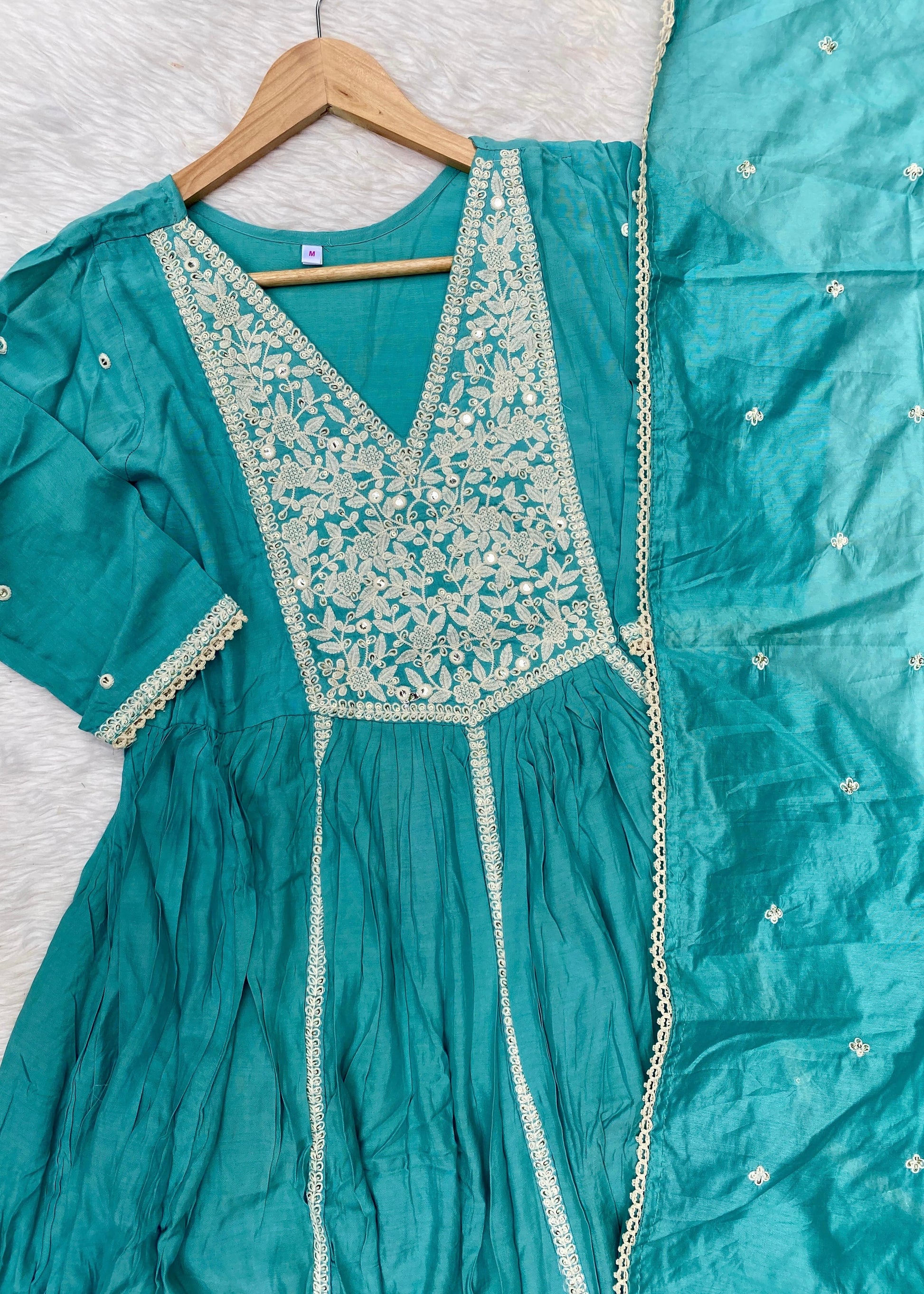 "Dastoor” Muslin silk anarkali kurti bottom with dupatta set