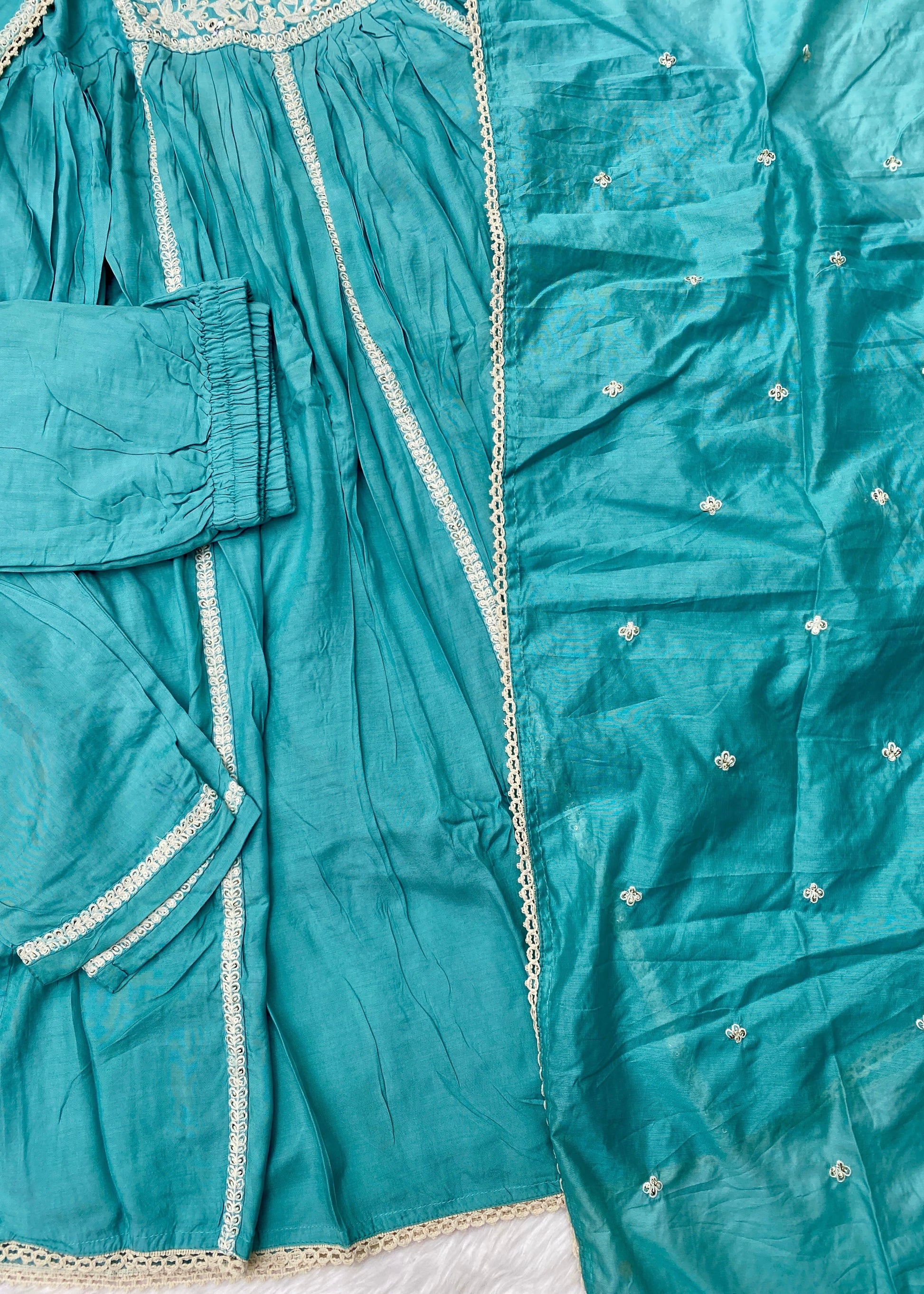 "Dastoor” Muslin silk anarkali kurti bottom with dupatta set