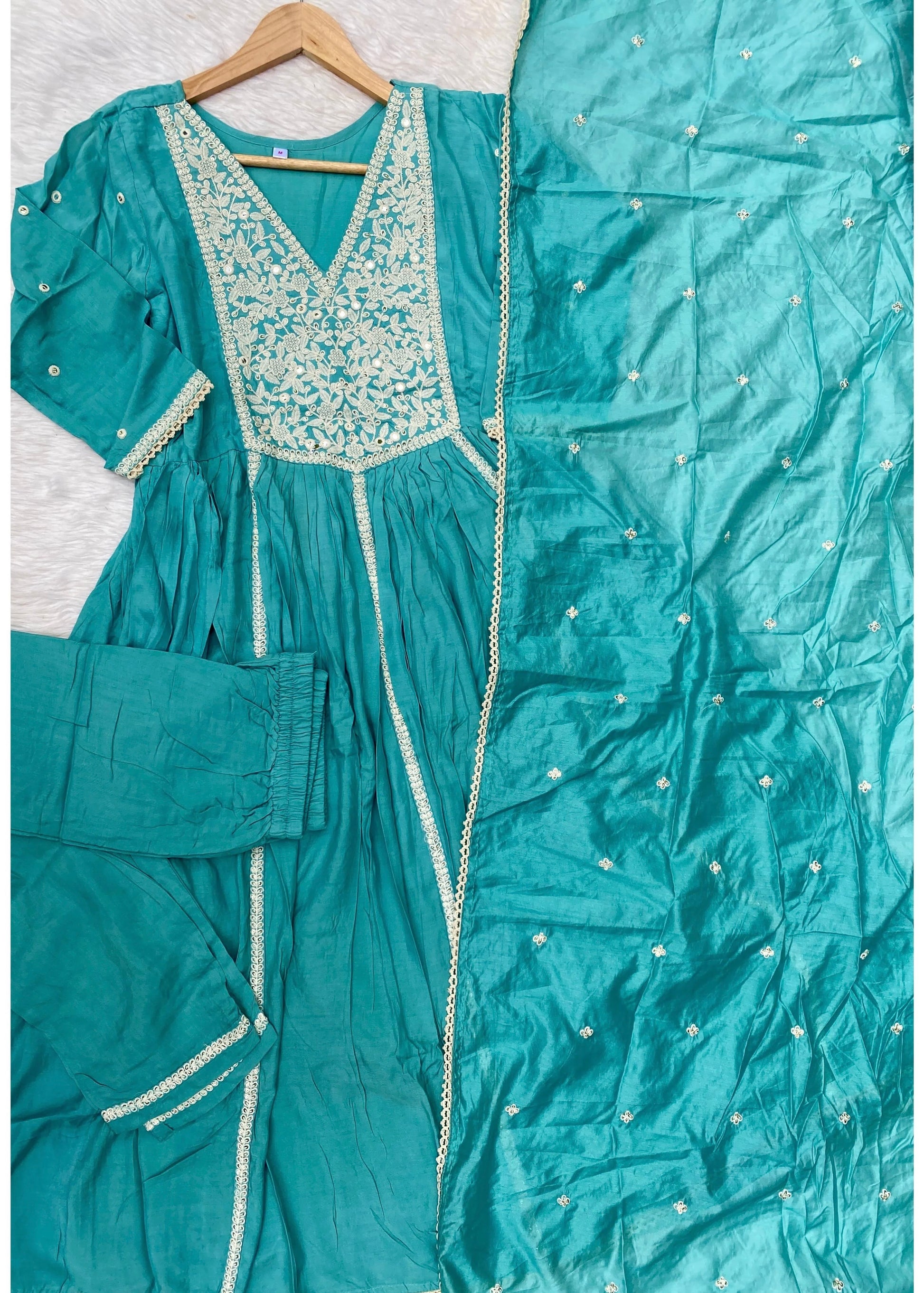 "Dastoor” Muslin silk anarkali kurti bottom with dupatta set