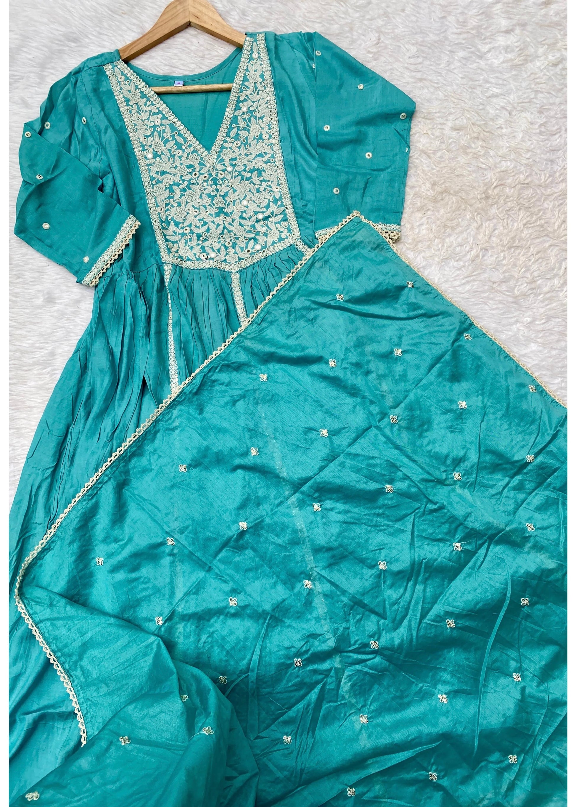 "Dastoor” Muslin silk anarkali kurti bottom with dupatta set