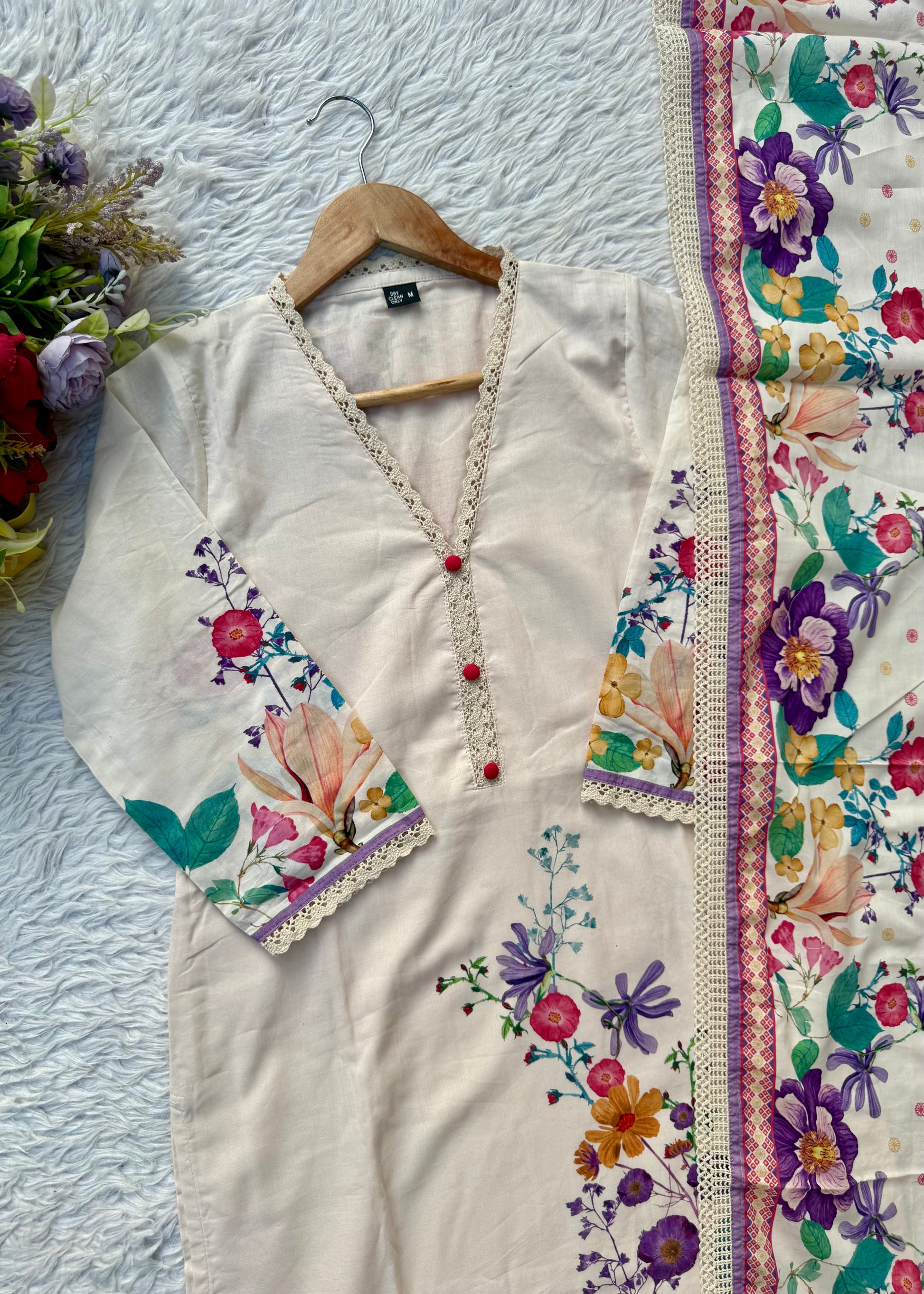 “BHOOMI" Premium mul cotton kurti pant with dupatta set
