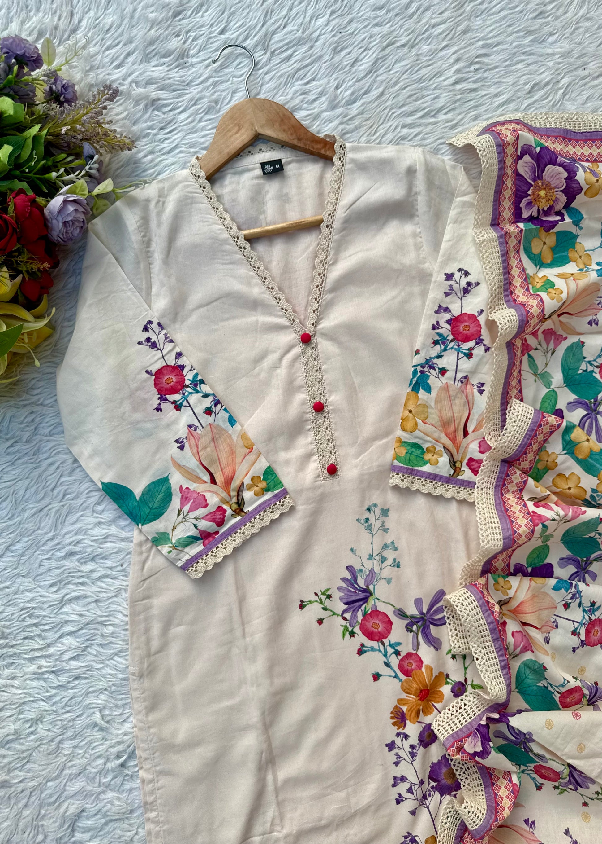 “BHOOMI" Premium mul cotton kurti pant with dupatta set