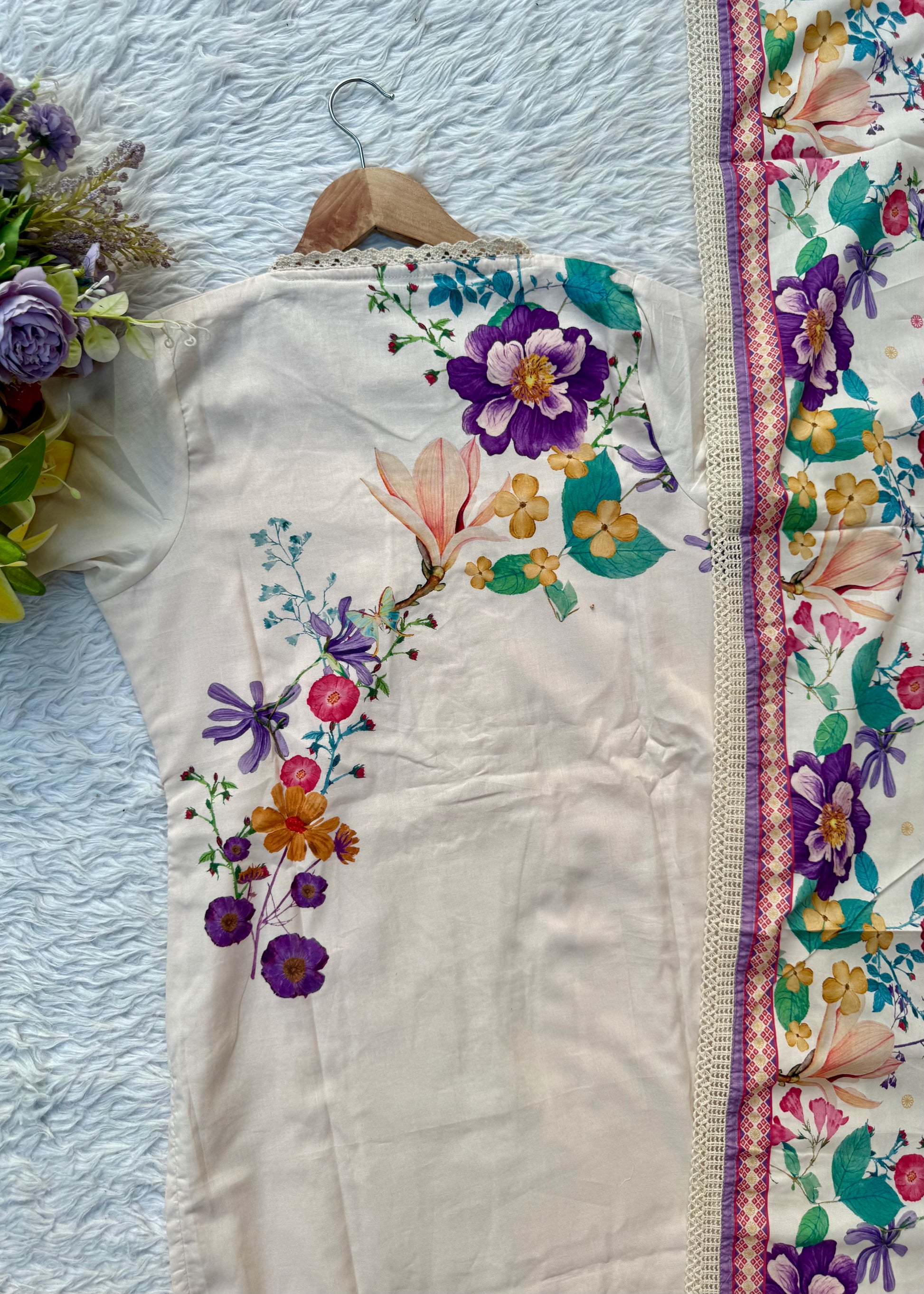 “BHOOMI" Premium mul cotton kurti pant with dupatta set