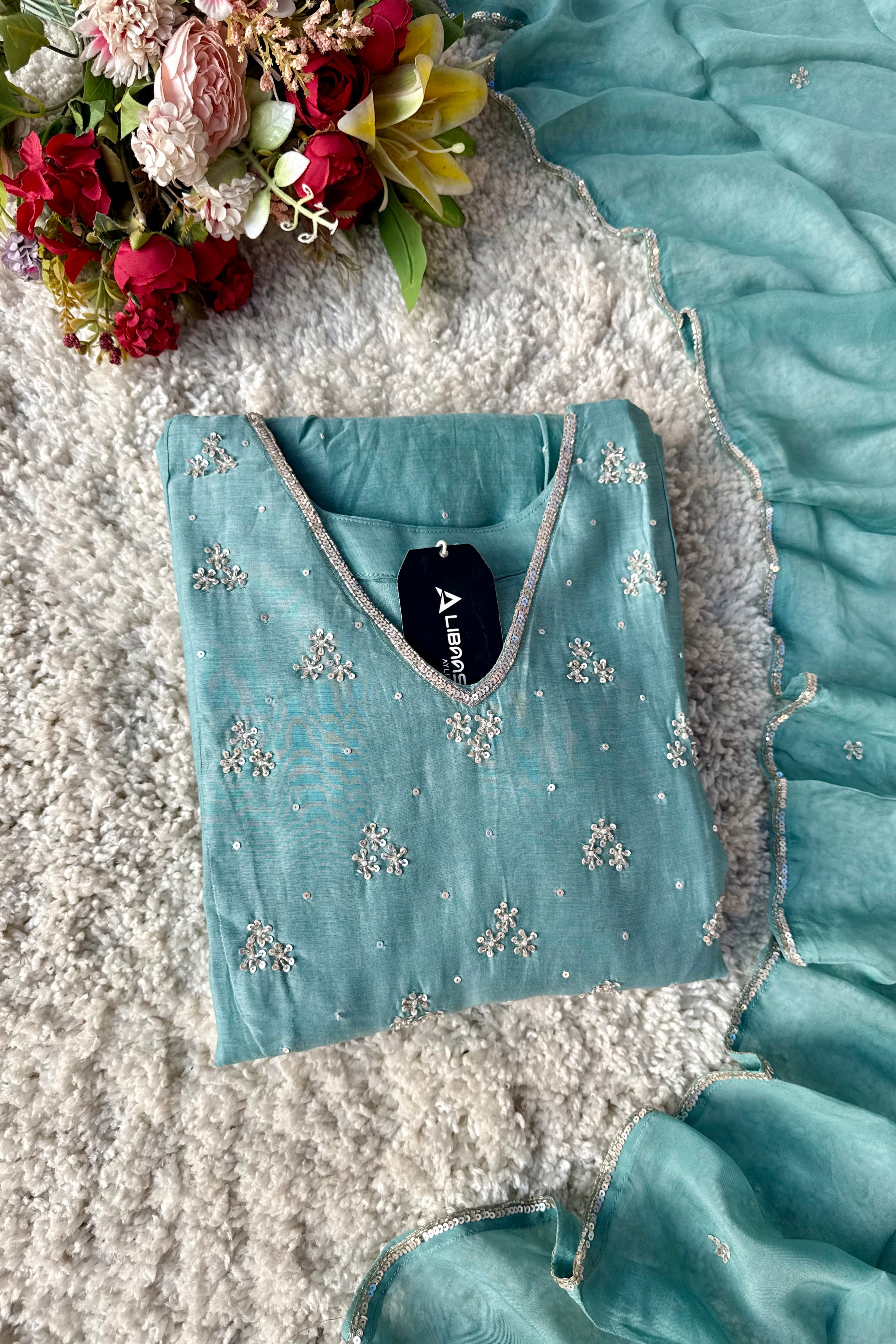 ✨Nagma- Premium Mul Chanderi A- Line Kurta Set