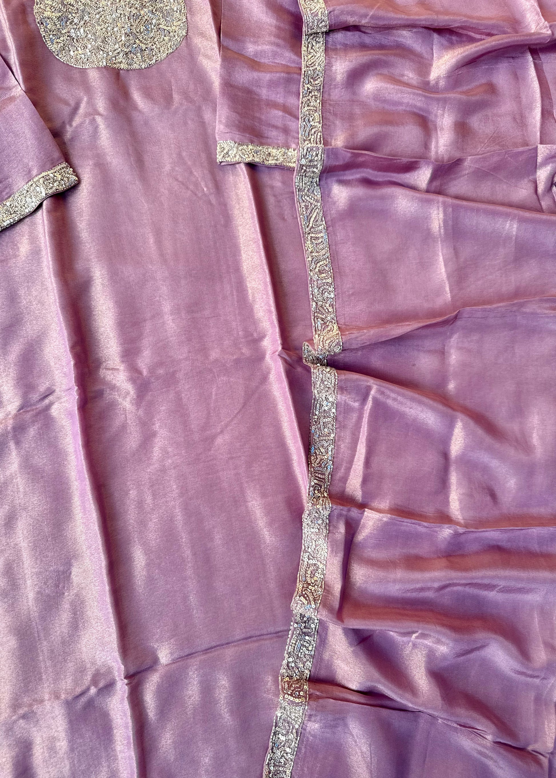 “SHINE” Beautiful Lavender with gold tone shimmer tissue kurta set