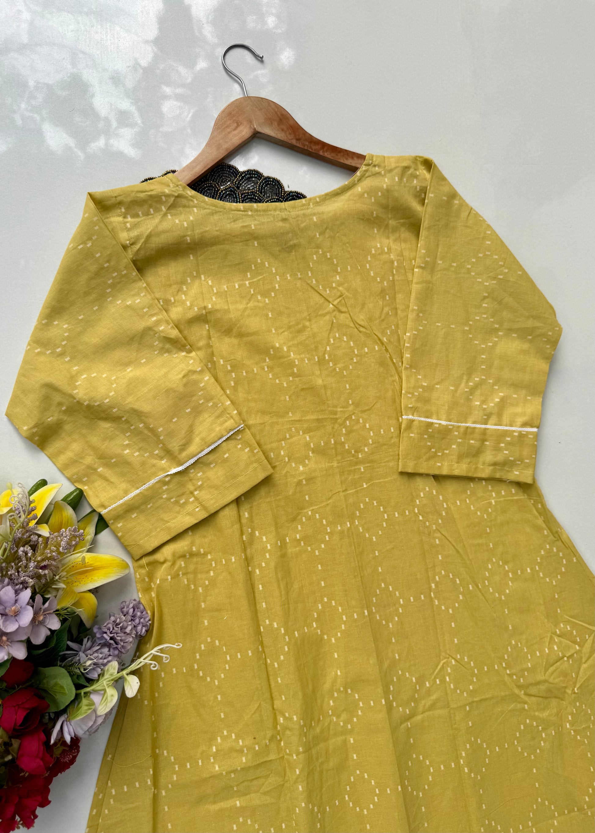 “Vamika” Mul cotton handcrafted Anarkali kurta set ❤️