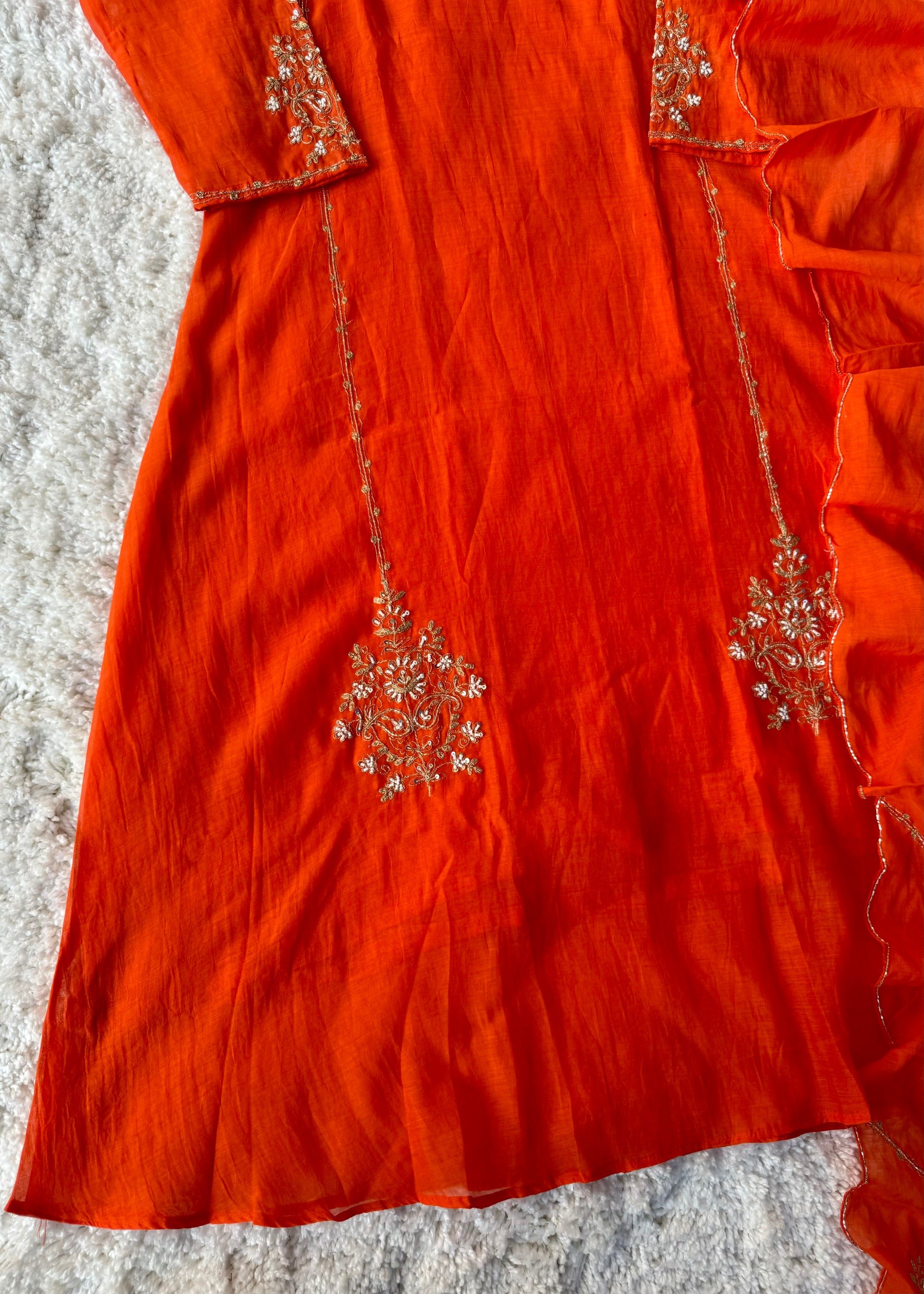 💕”Nayra – Premium Mul Chanderi A-Line Kurta Set