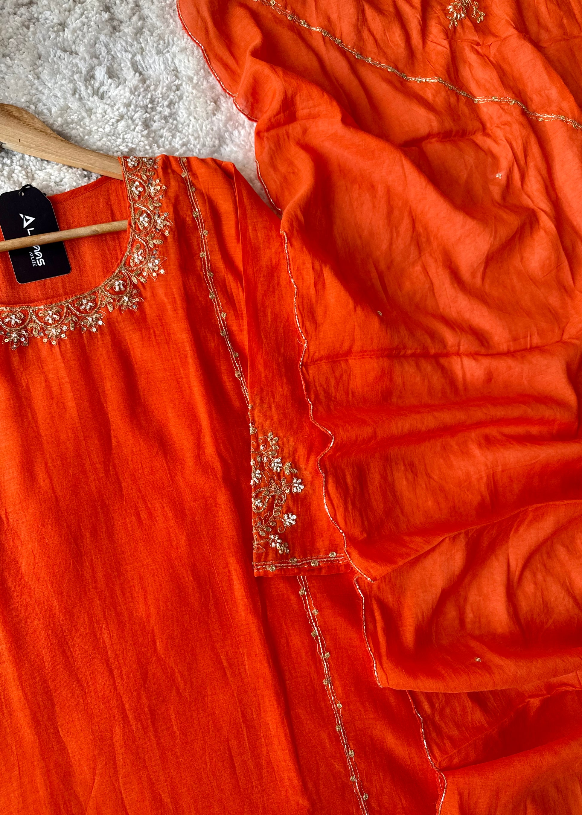 💕”Nayra – Premium Mul Chanderi A-Line Kurta Set