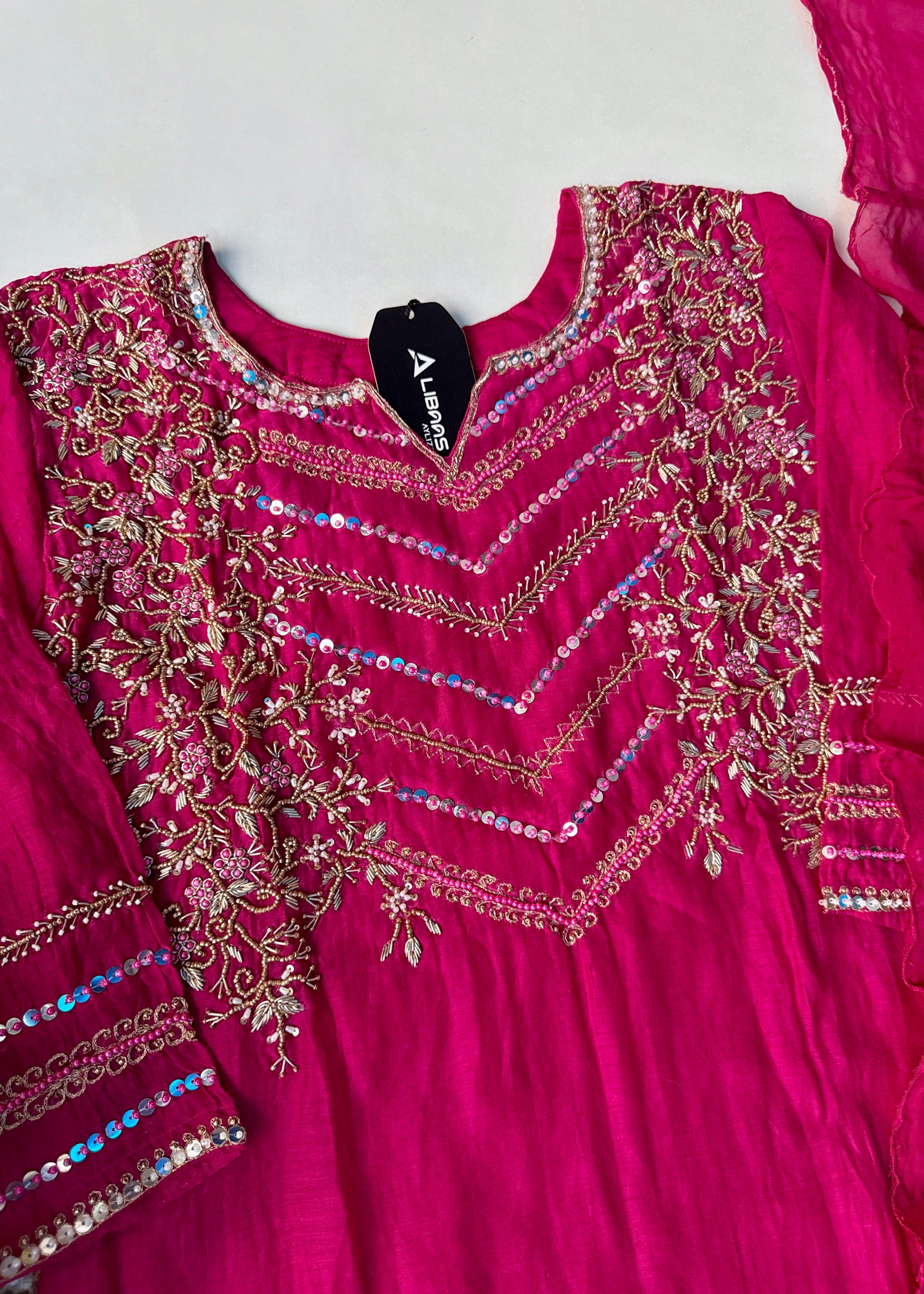 “Chanda” Premium karwa Pink mul chanderi A line kurta set