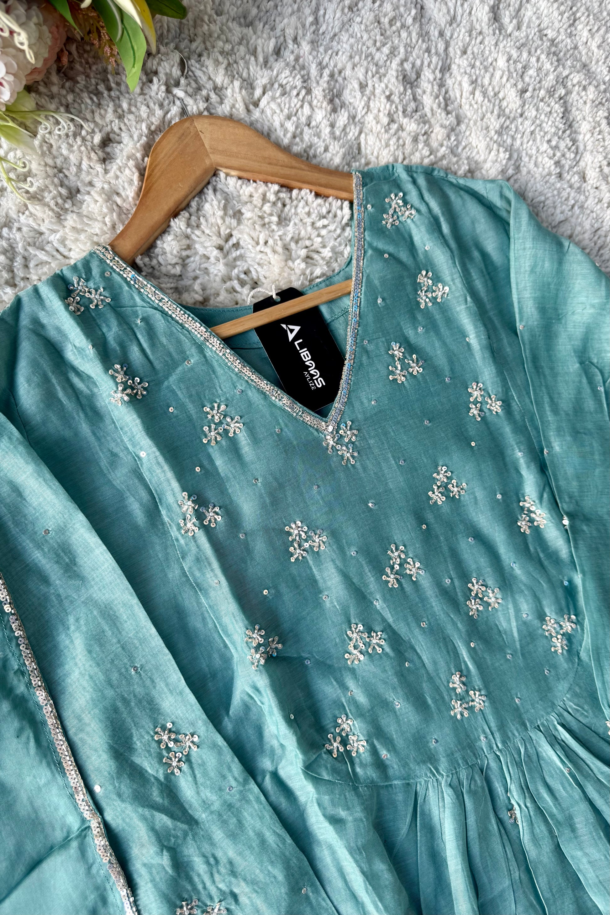 ✨Nagma- Premium Mul Chanderi A- Line Kurta Set
