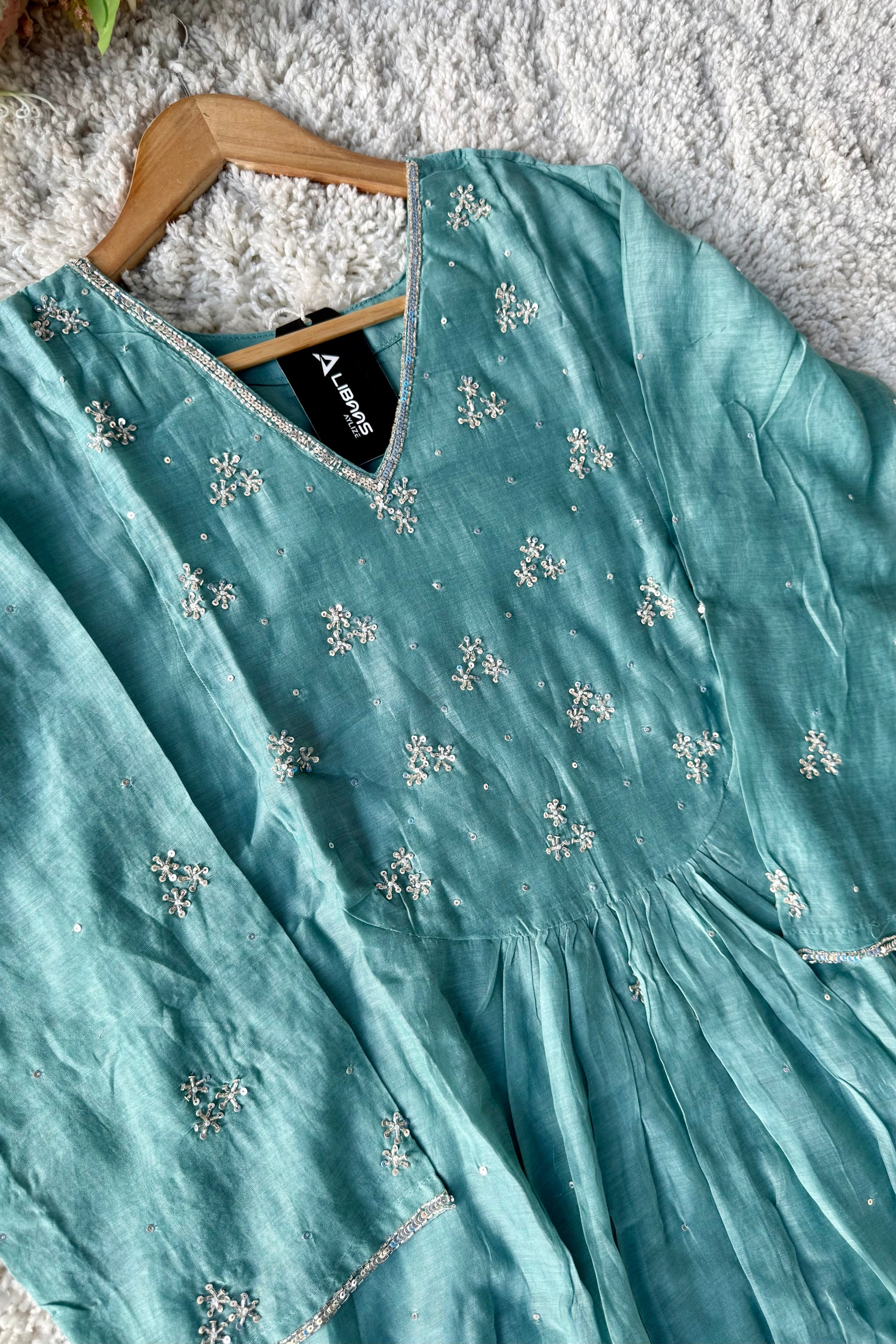 ✨Nagma- Premium Mul Chanderi A- Line Kurta Set