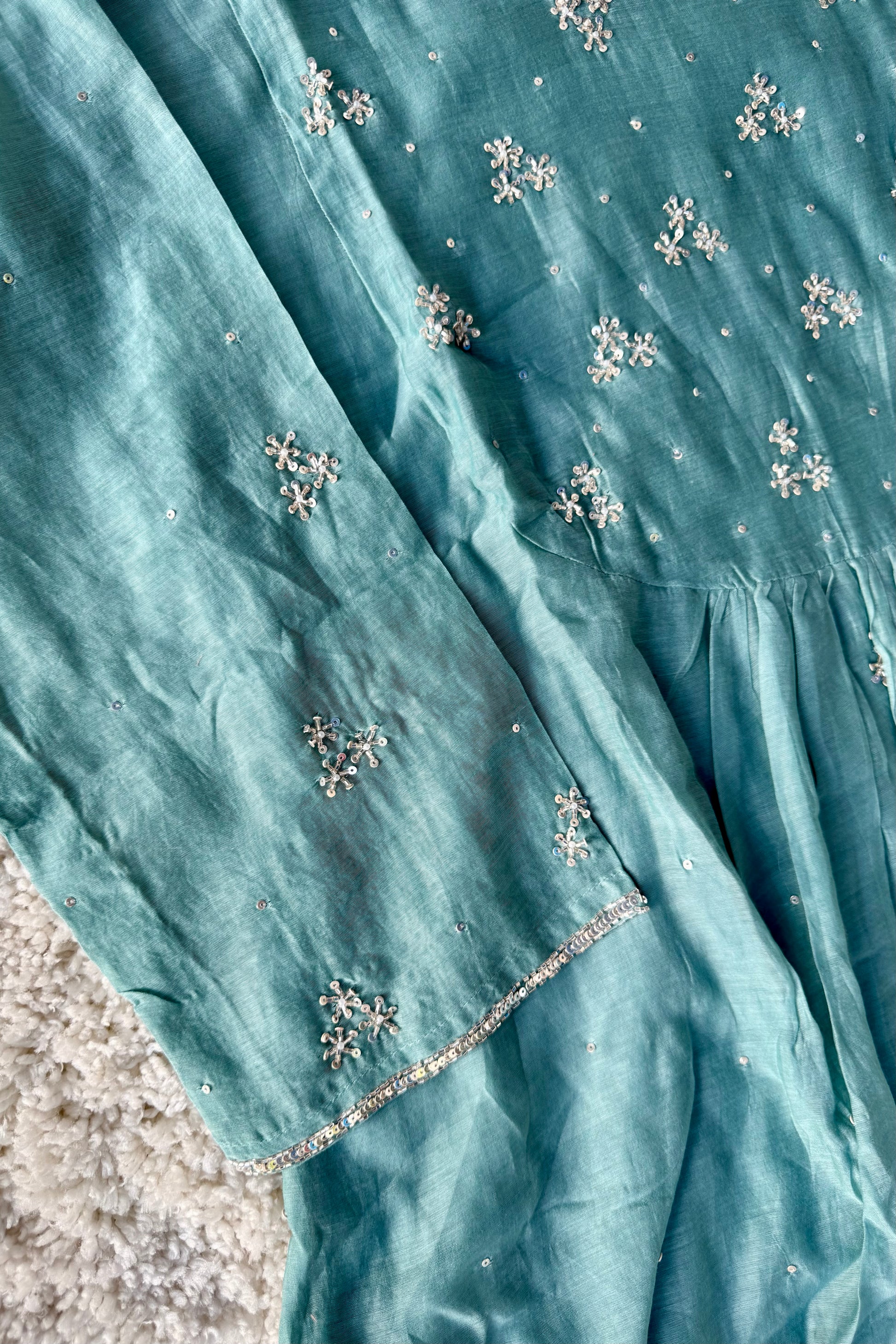 ✨Nagma- Premium Mul Chanderi A- Line Kurta Set