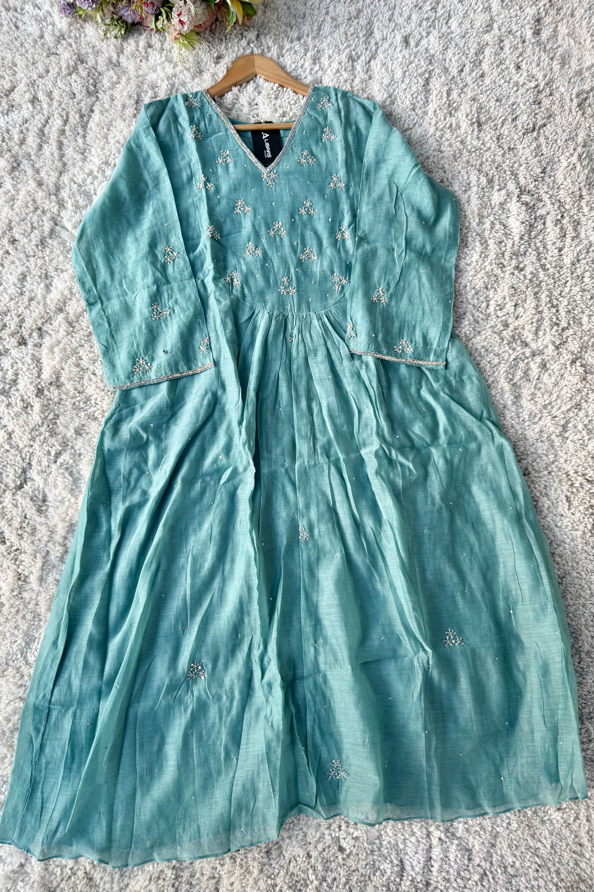 ✨Nagma- Premium Mul Chanderi A- Line Kurta Set