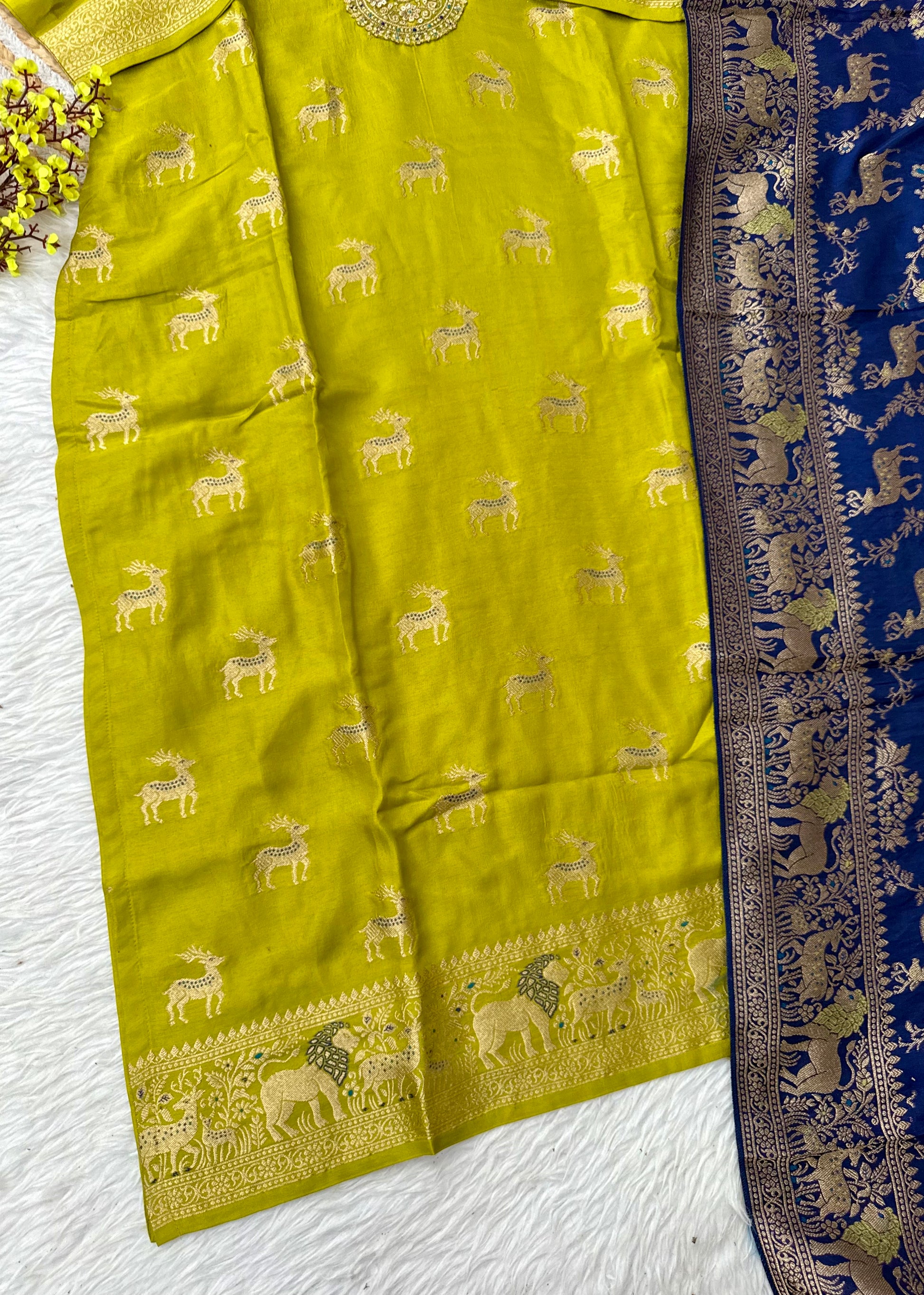 “AMRITA” Festive wear Jacquard silk kurta bottom with dupatta set