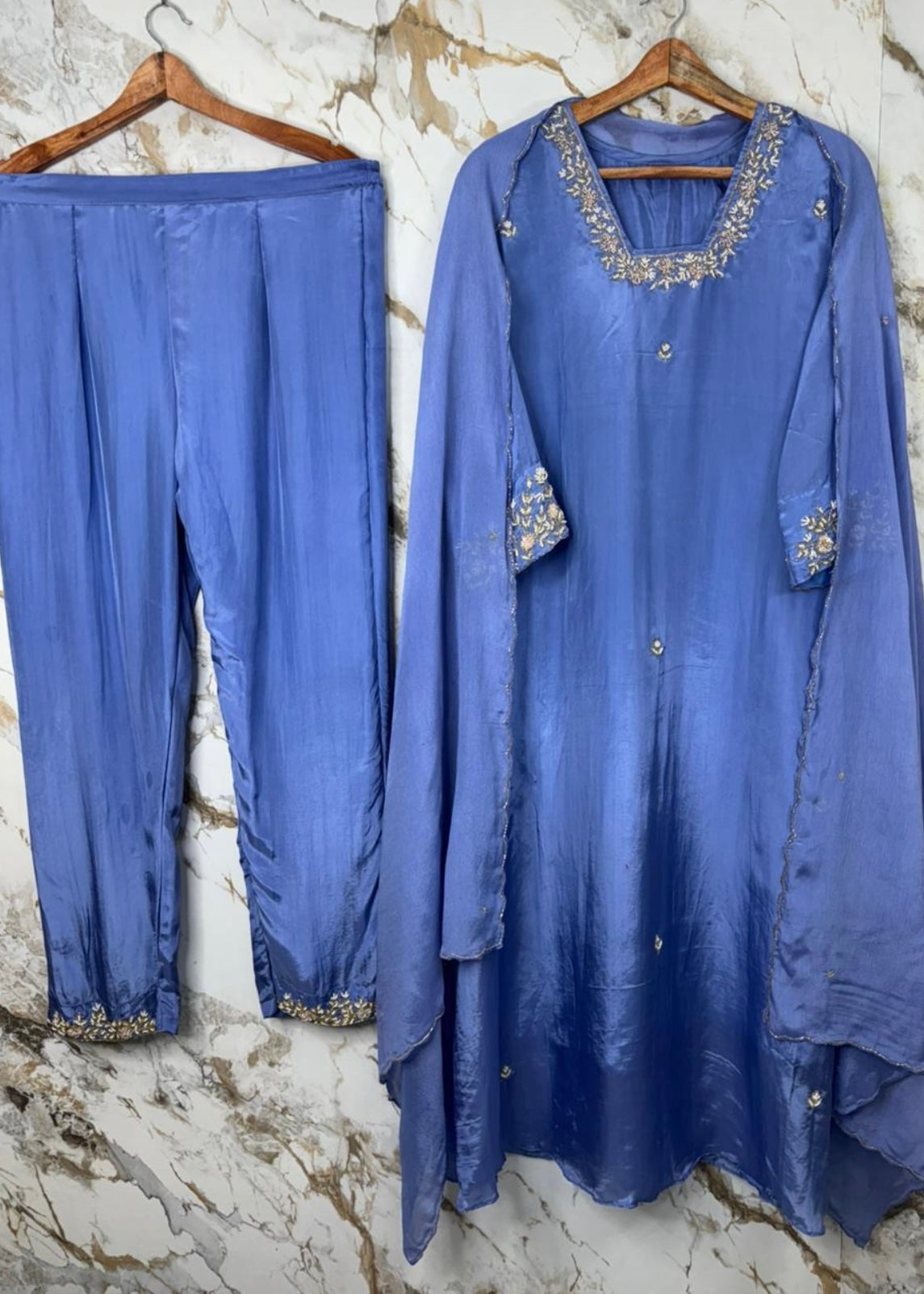 “Inayat” Premium Tissue silk handcrafted kurta set