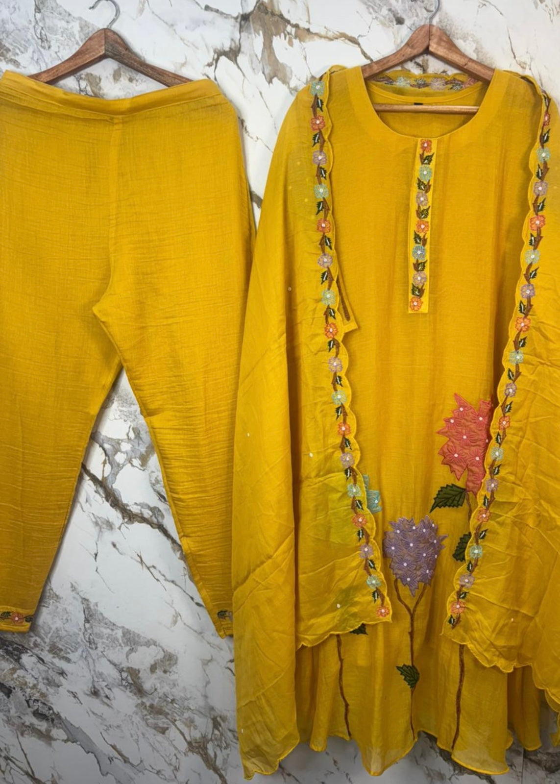 “Gulshan” Gul-E-Noor Banarsi Mul Chanderi A-Line Kurta Set