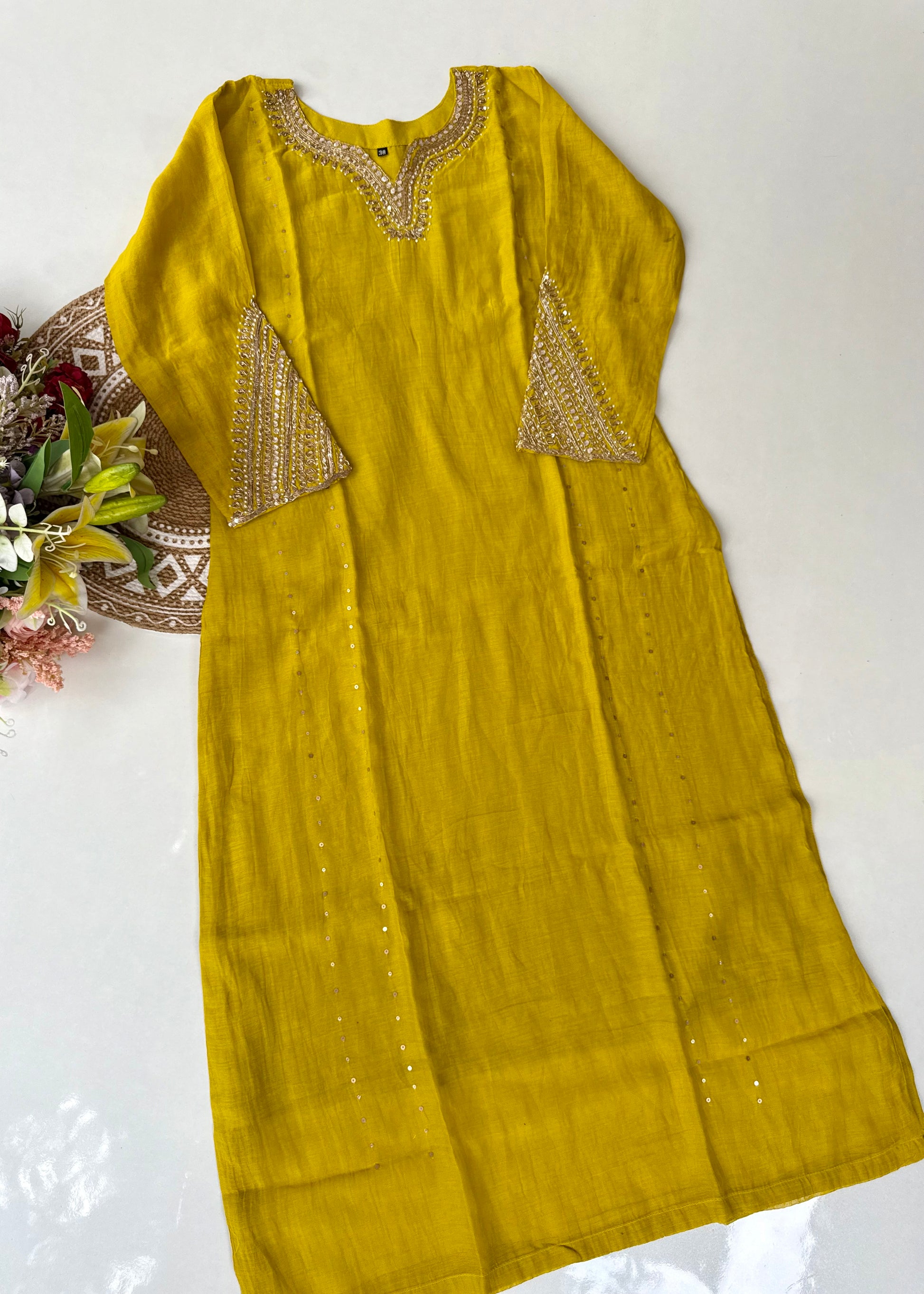“KIARA” Premium Mul Chanderi handwork kurta set