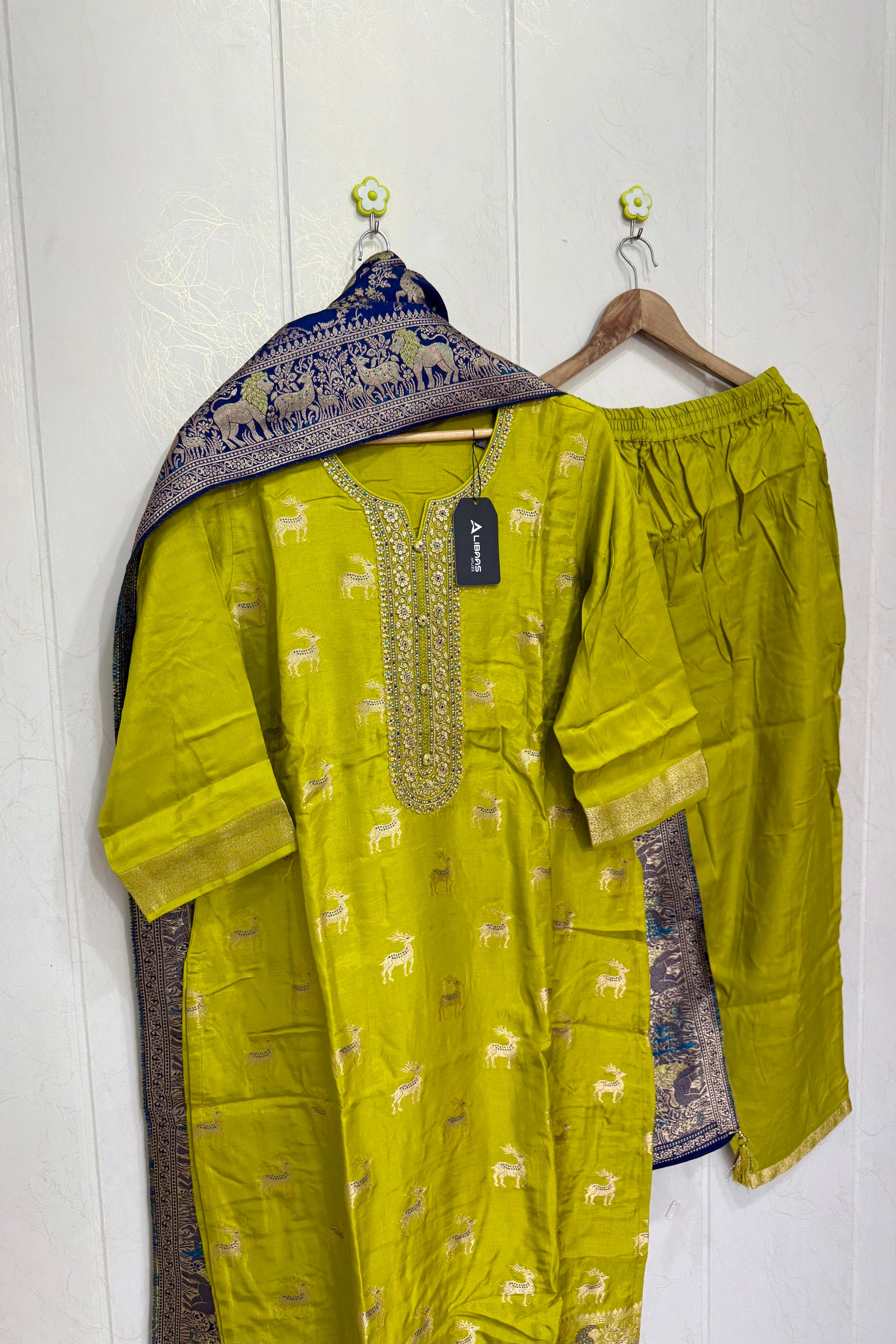 “AMRITA” Festive wear Jacquard silk kurta bottom with dupatta set