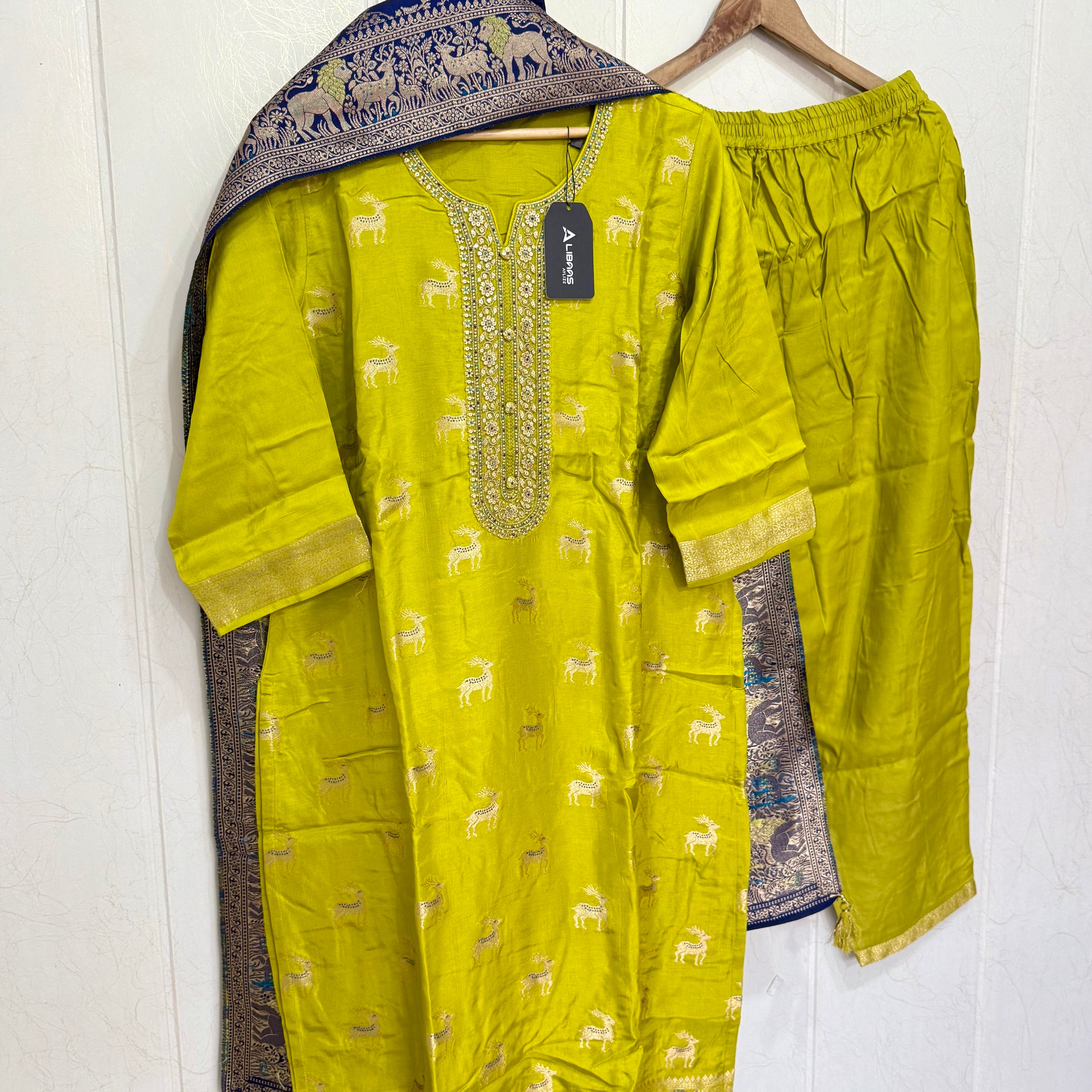“AMRITA” Festive wear Jacquard silk kurta bottom with dupatta set