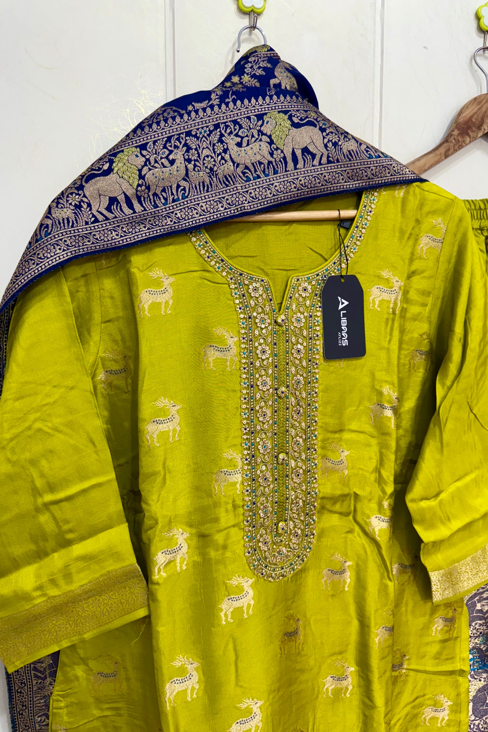 “AMRITA” Festive wear Jacquard silk kurta bottom with dupatta set