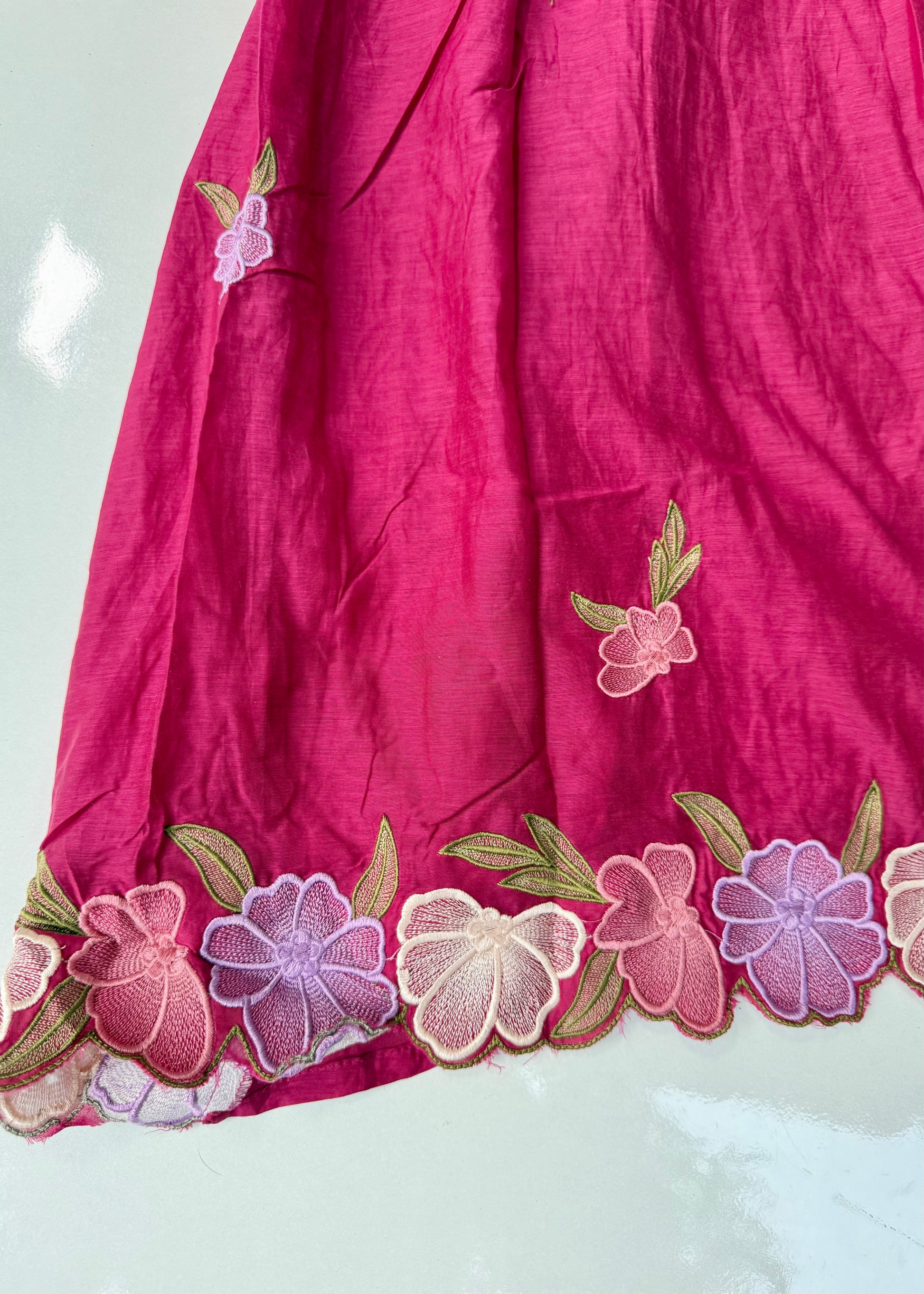 “Jhanvi” Luxury Mul Chanderi Anarkali Set | Appliqué Embroidery | Dupatta & Bottom