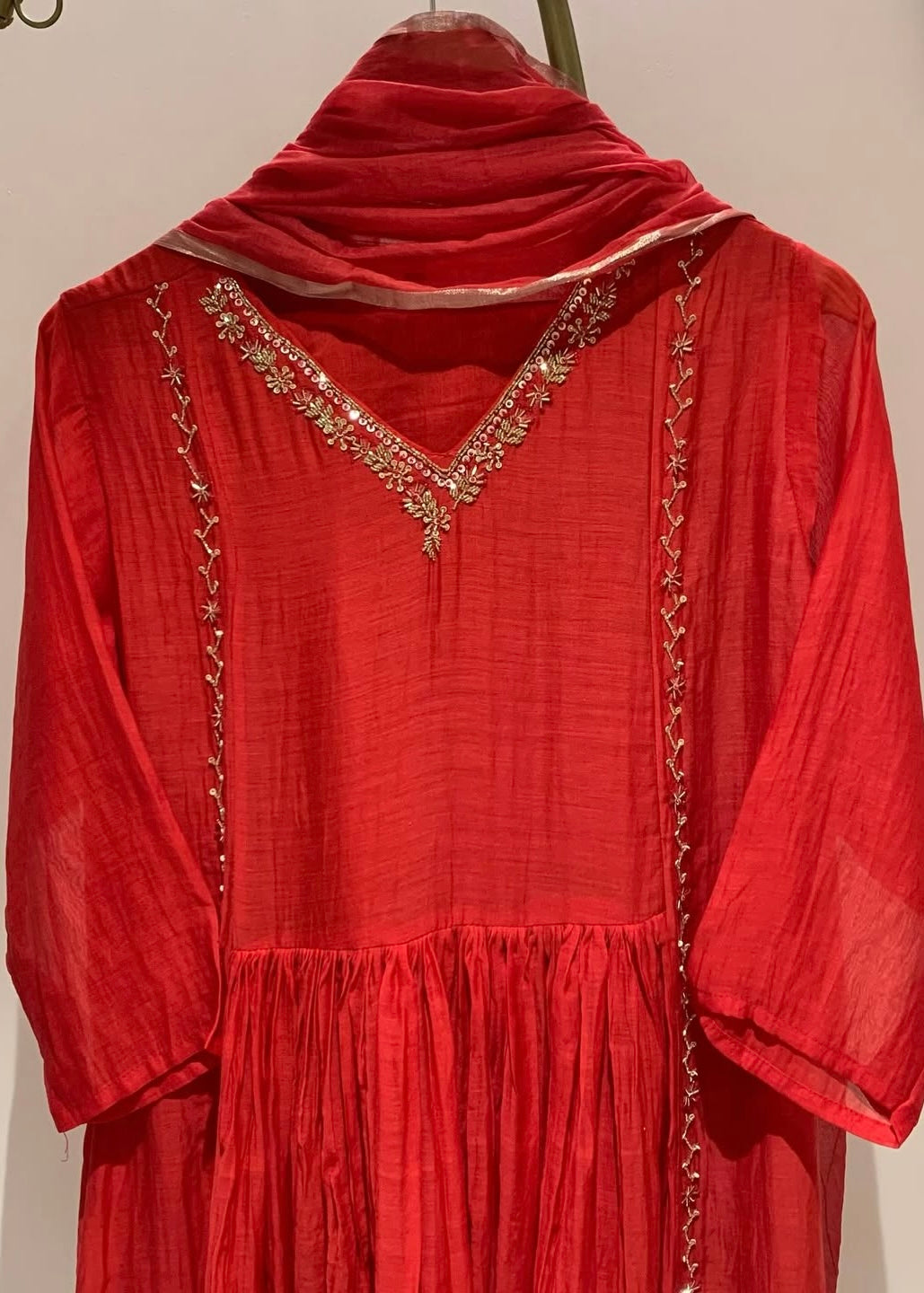 “Melory” Premium Mul Chanderi party wear anarkali kurta set