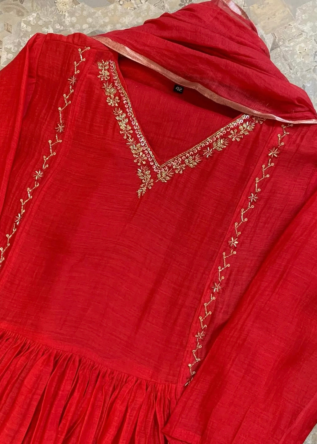 “Melory” Premium Mul Chanderi party wear anarkali kurta set