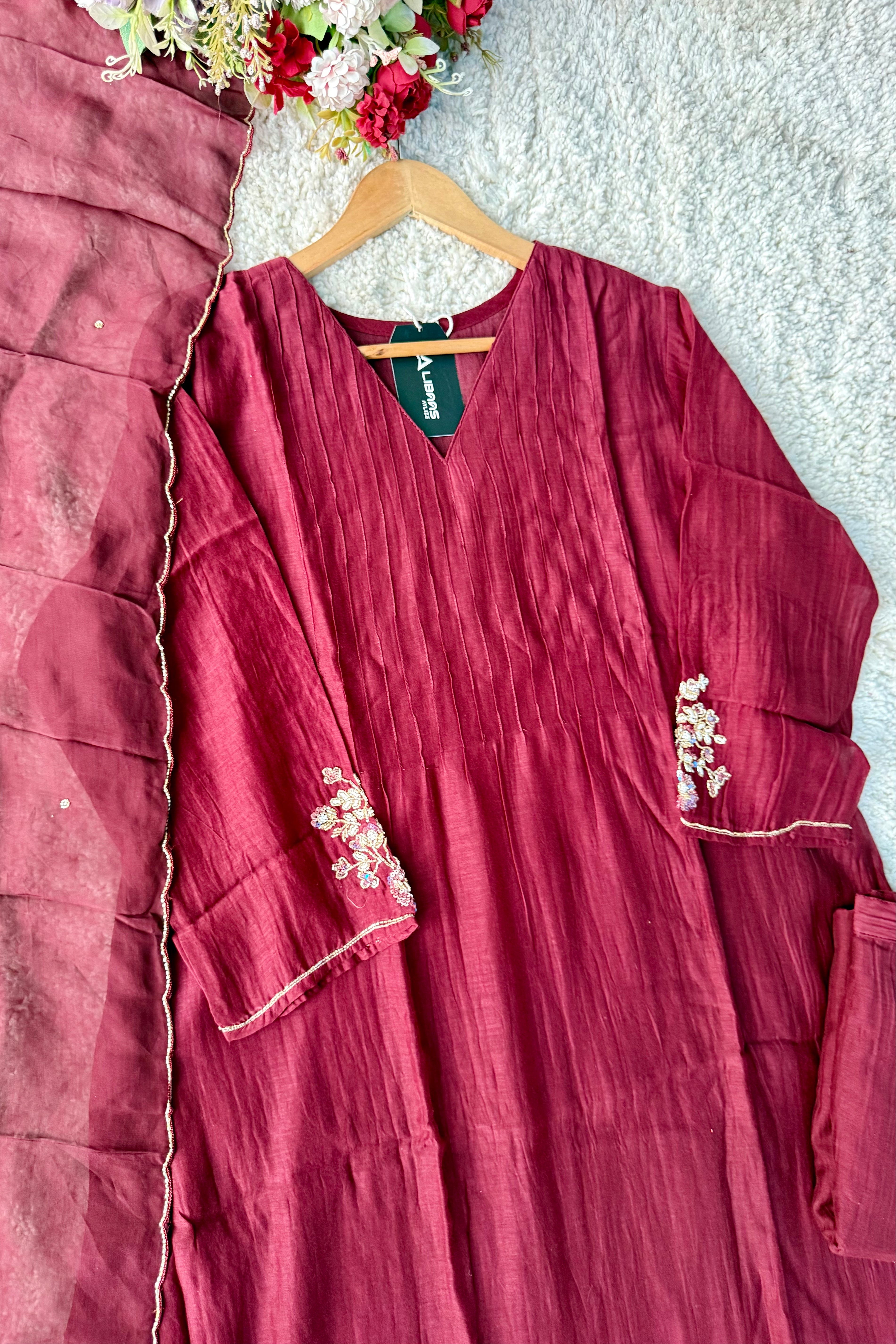 ✨”Auzan– Premium Mul Chanderi A-Line Kurta Set
