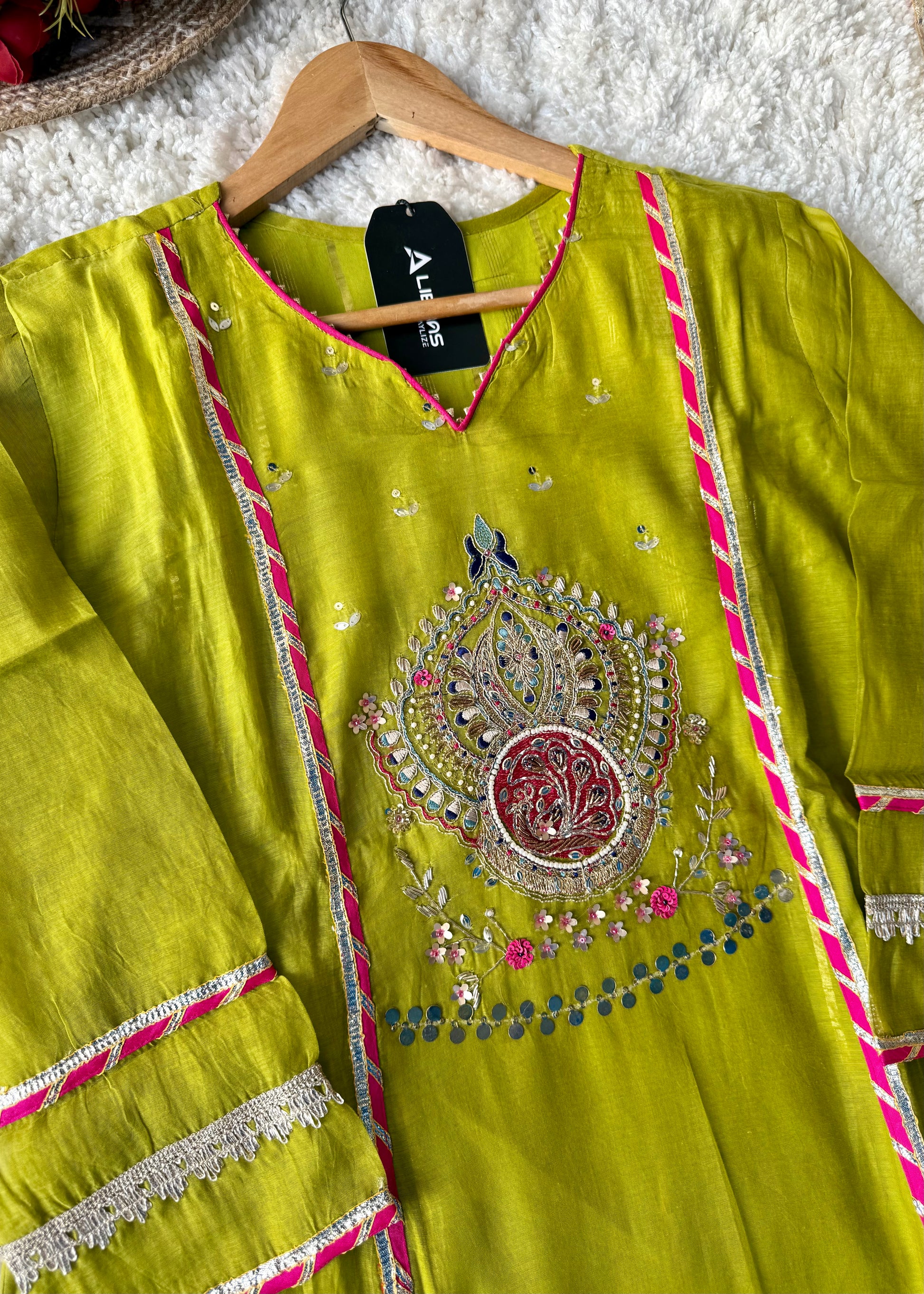 “Mehzaa” Weddings Special Mul Chanderi A-Line Anarkali Suit Set
