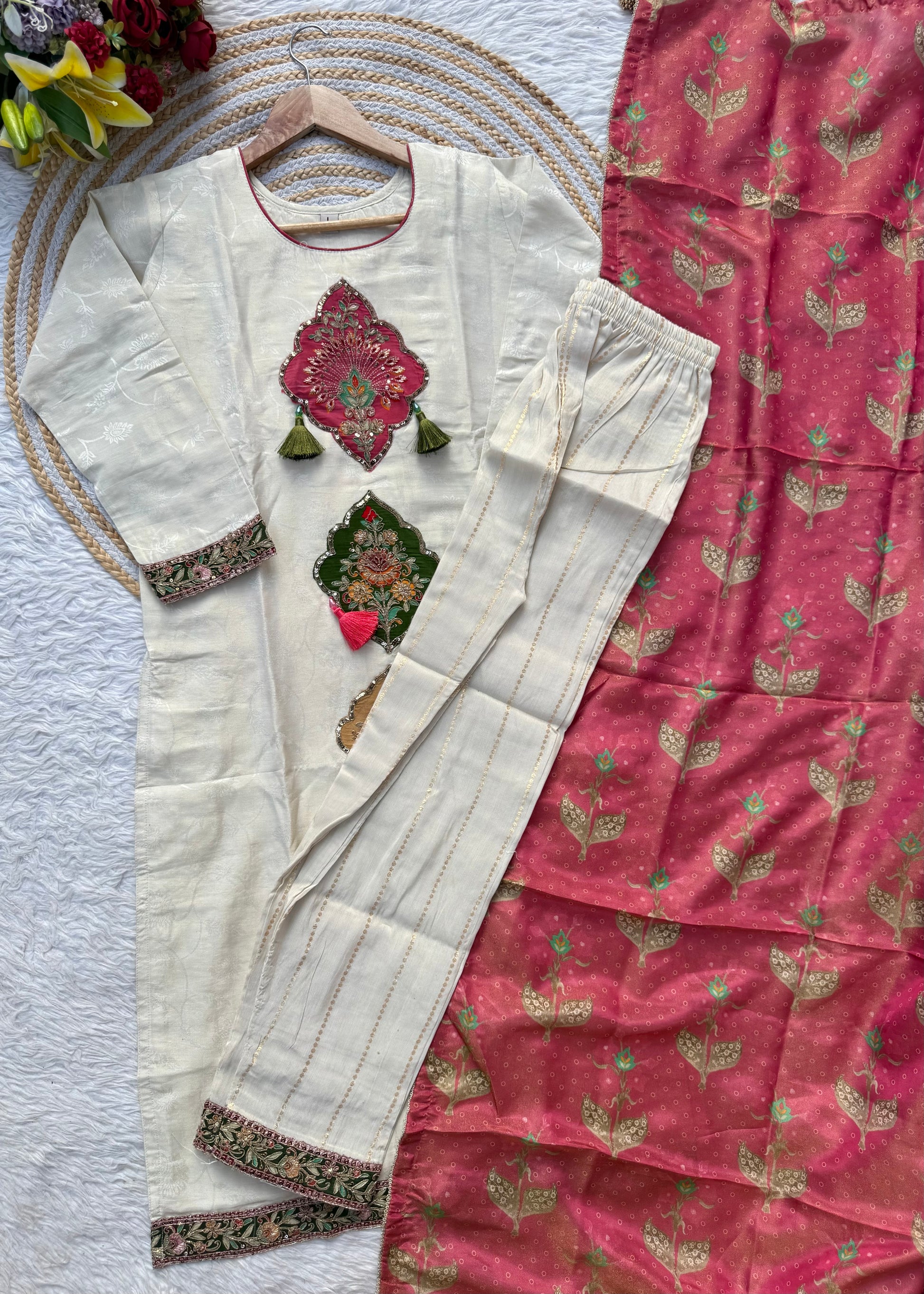 “DISHA” Beautiful Shimmer silk party wear suit set