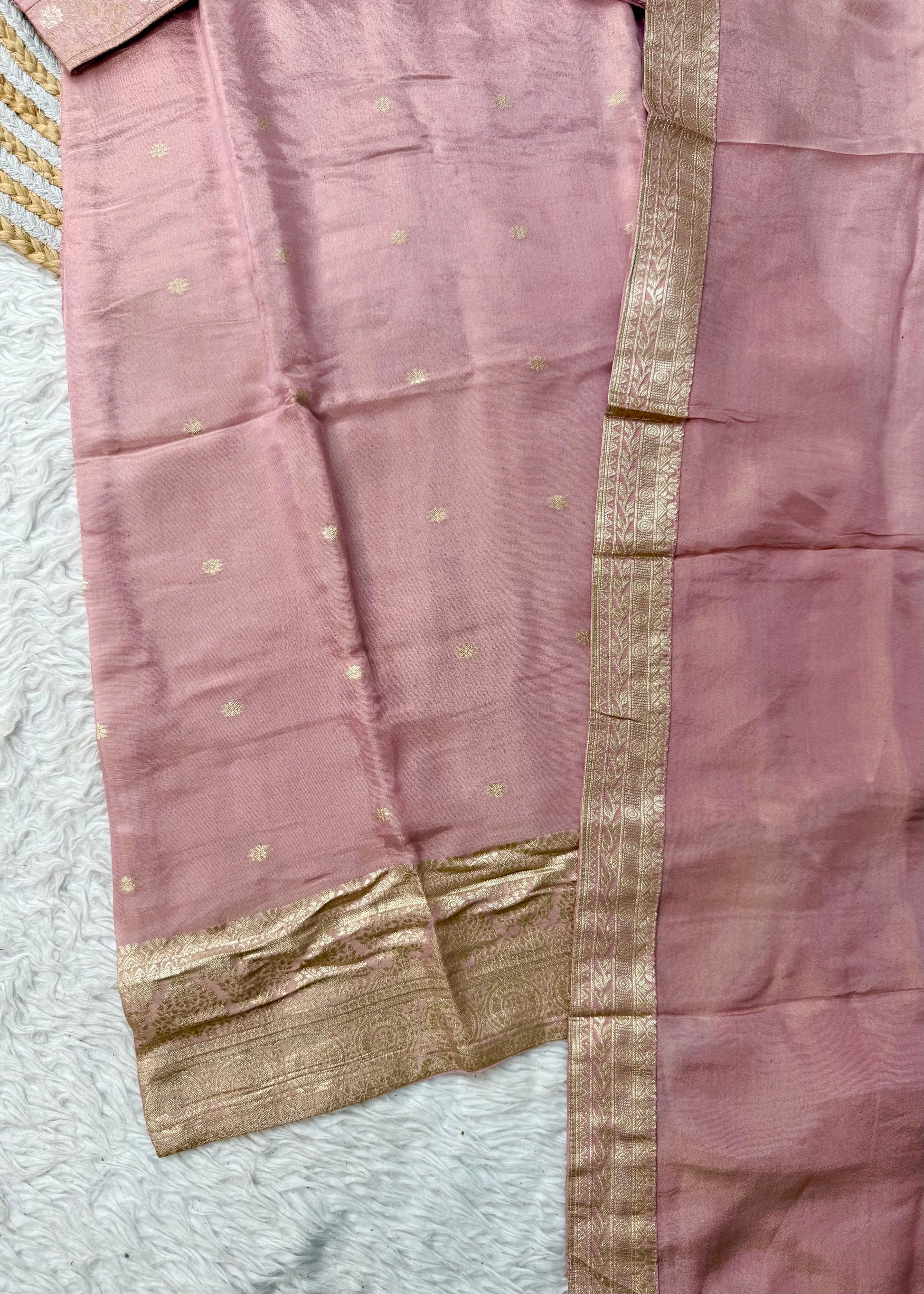 “IRYA” Party wear handcrafted tissue silk kurti set