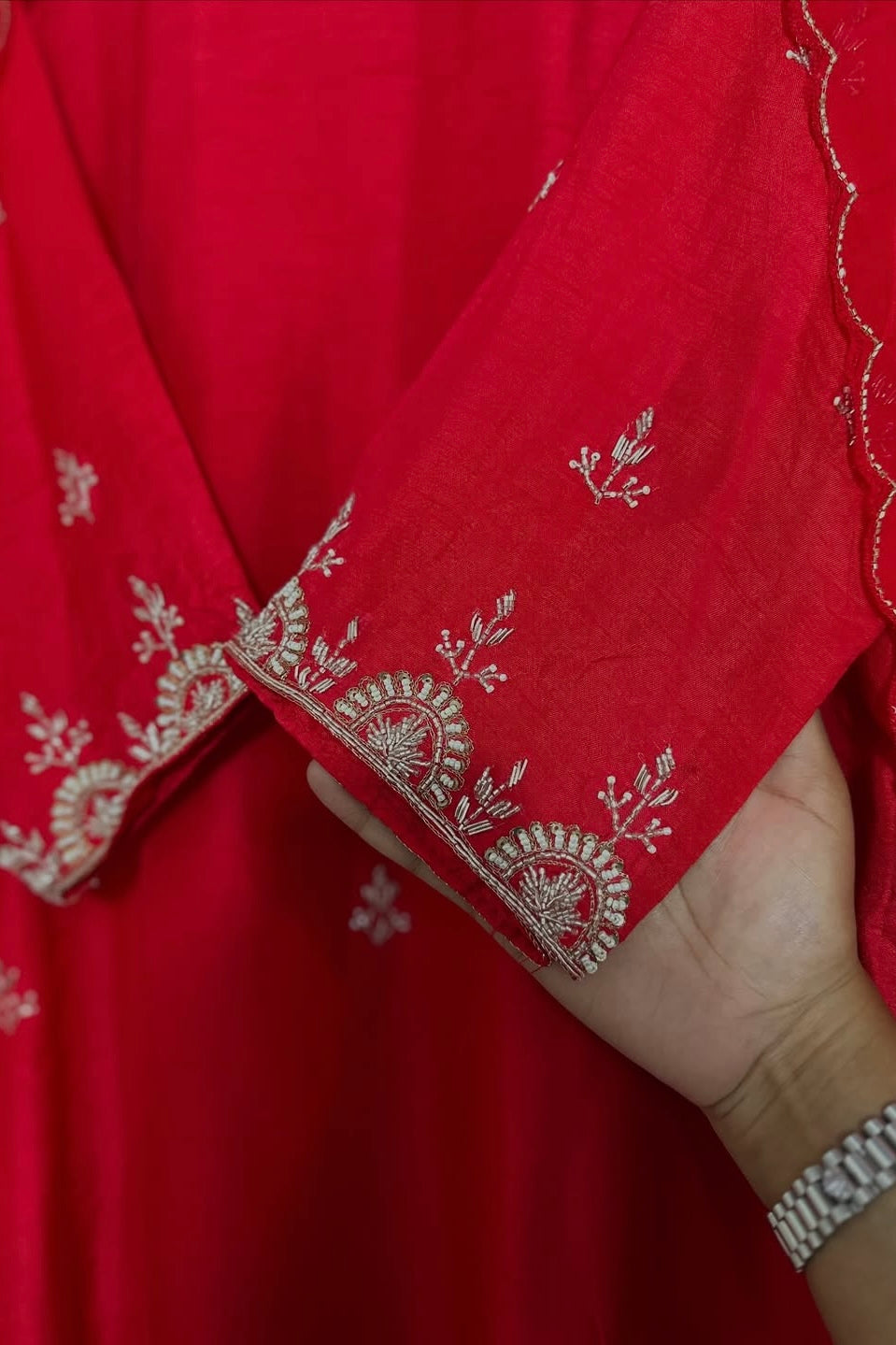 “MAHREEN” Beautiful Tissue silk Handwork Suit Set