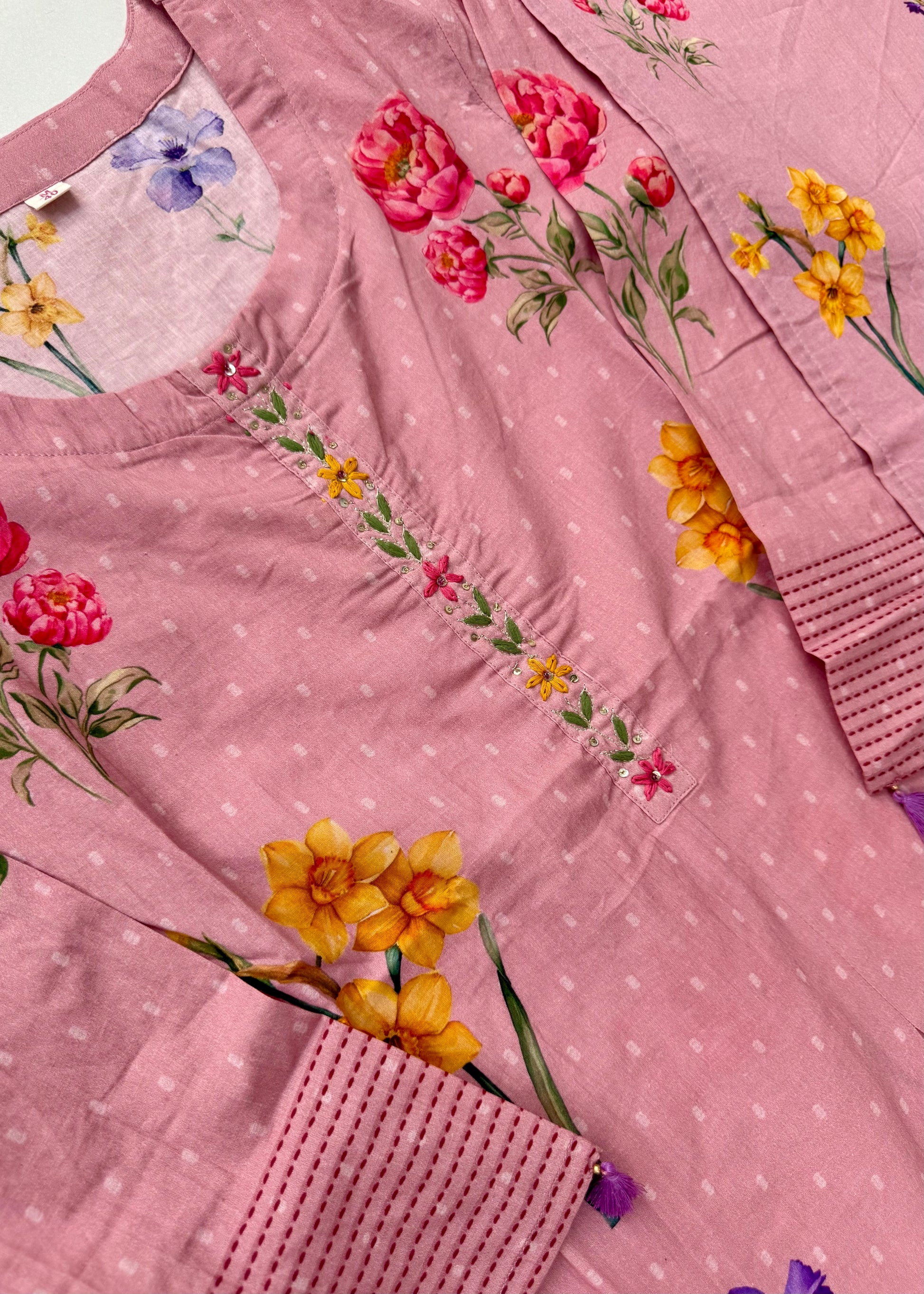 “AVLEEN" Premium Cotton dobby printed kurta set