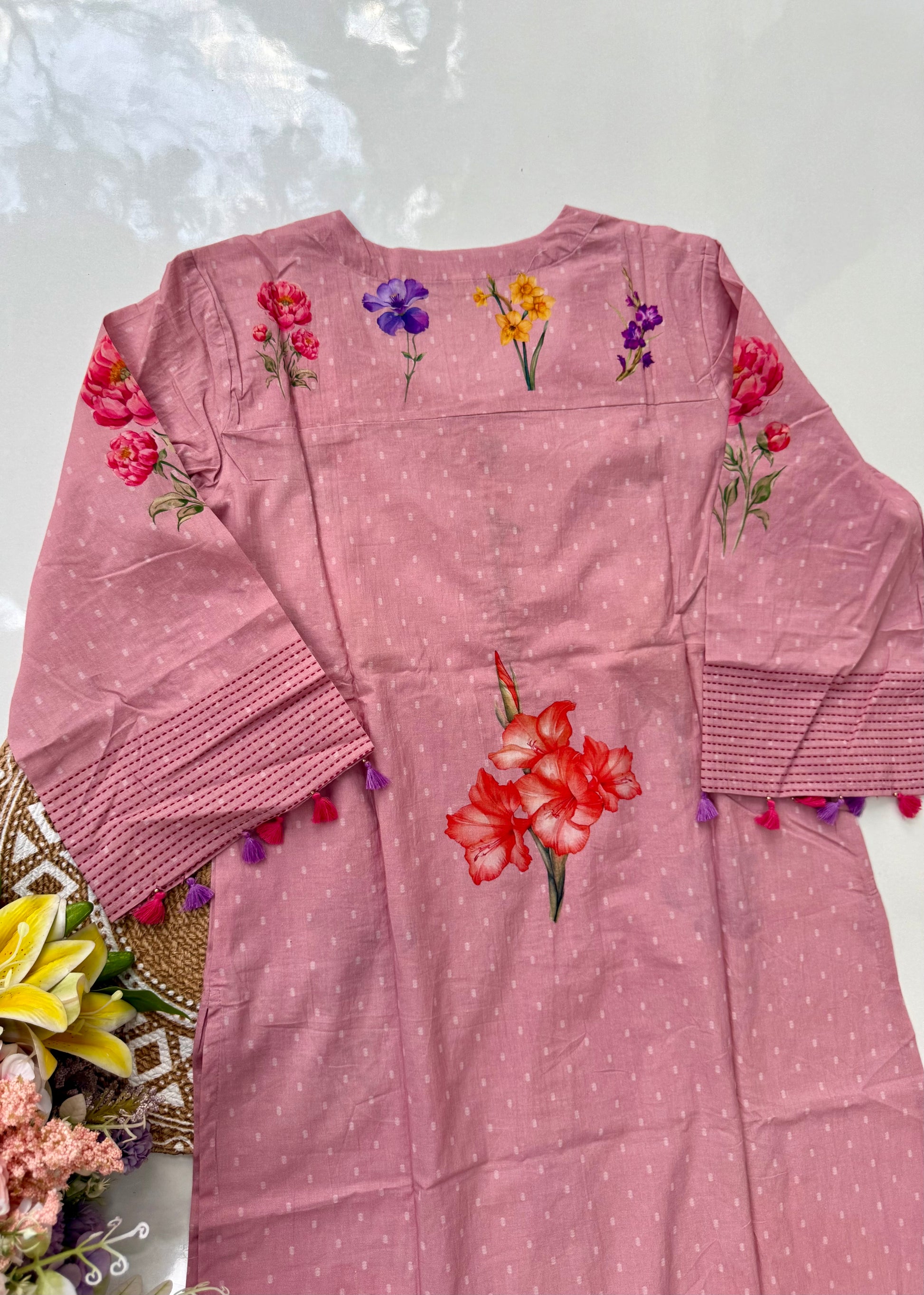 “AVLEEN" Premium Cotton dobby printed kurta set