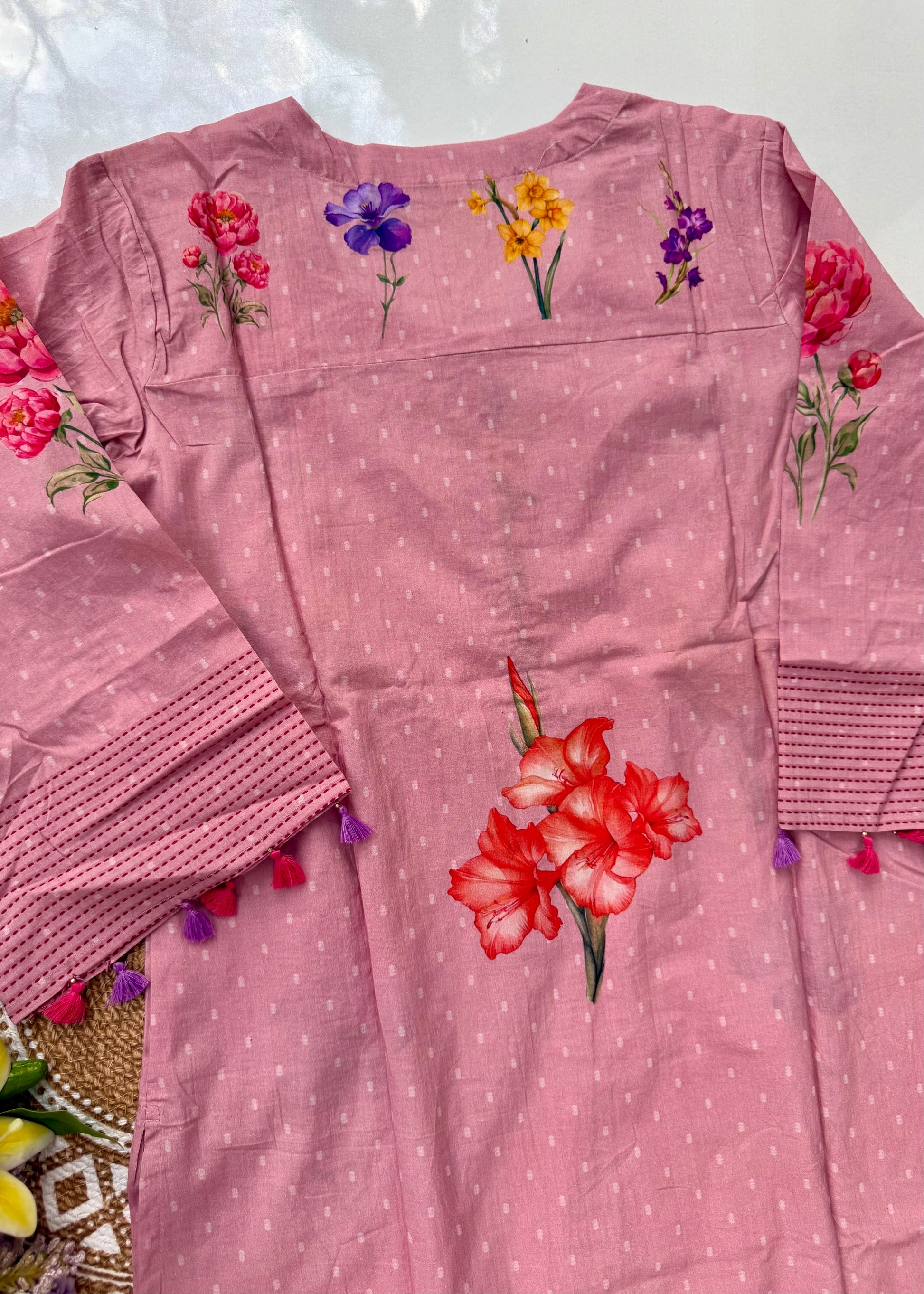 “AVLEEN" Premium Cotton dobby printed kurta set